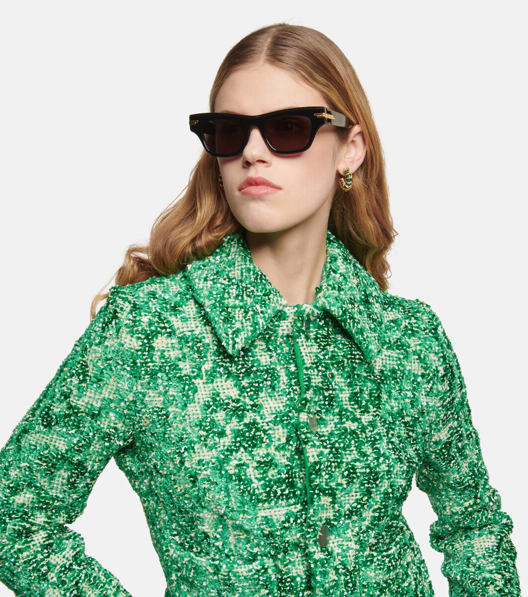 Bottega Veneta Square Frame Acetate Sunglasses Mytheresa