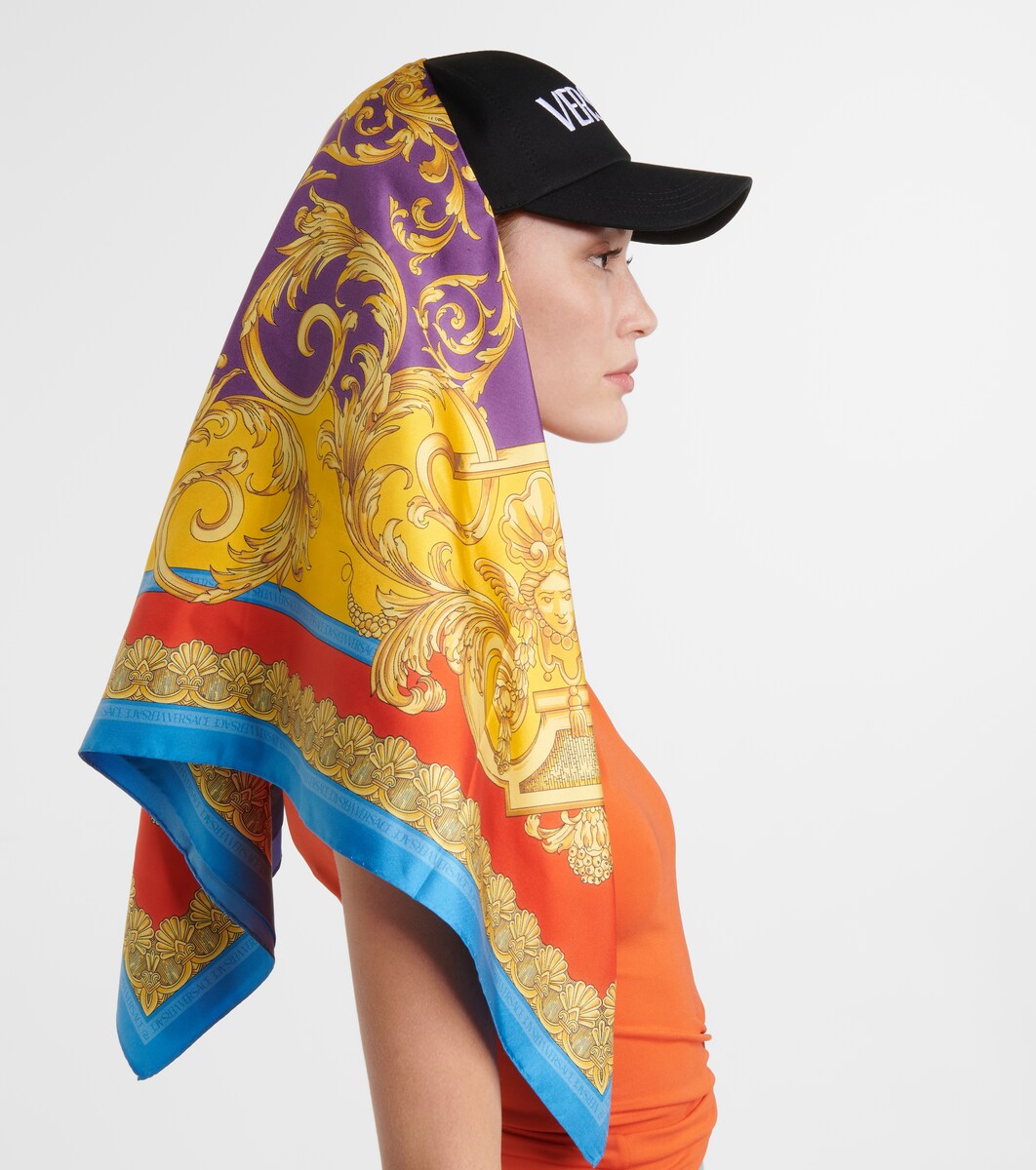 Barocco scarf-trimmed baseball cap 