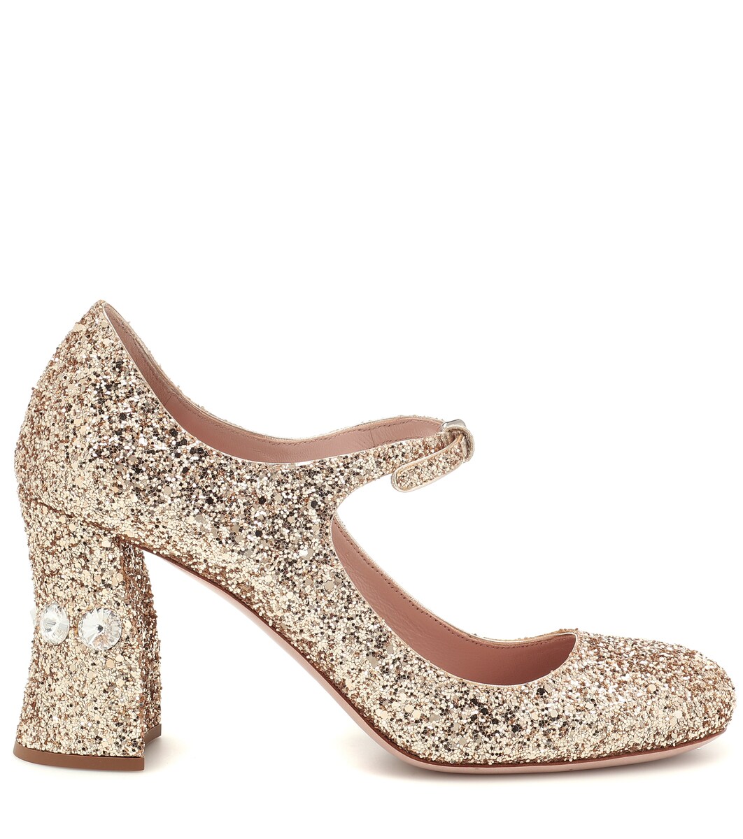 Sequined Mary Jane Pumps | Miu Miu - Mytheresa
