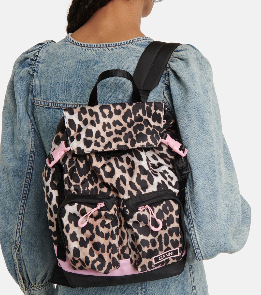 Ganni - Leopard-print backpack | Mytheresa