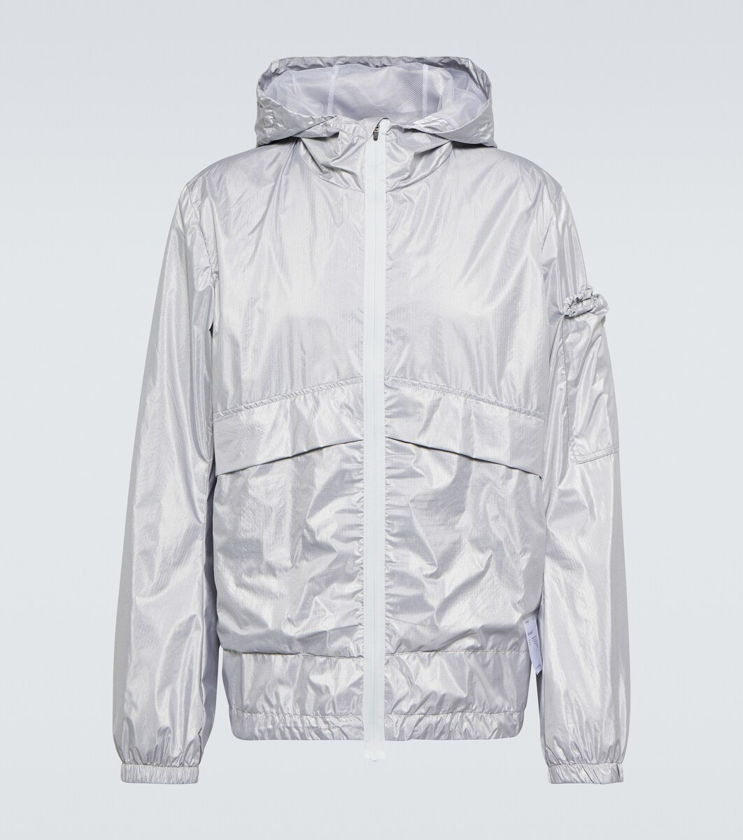 silver windbreaker