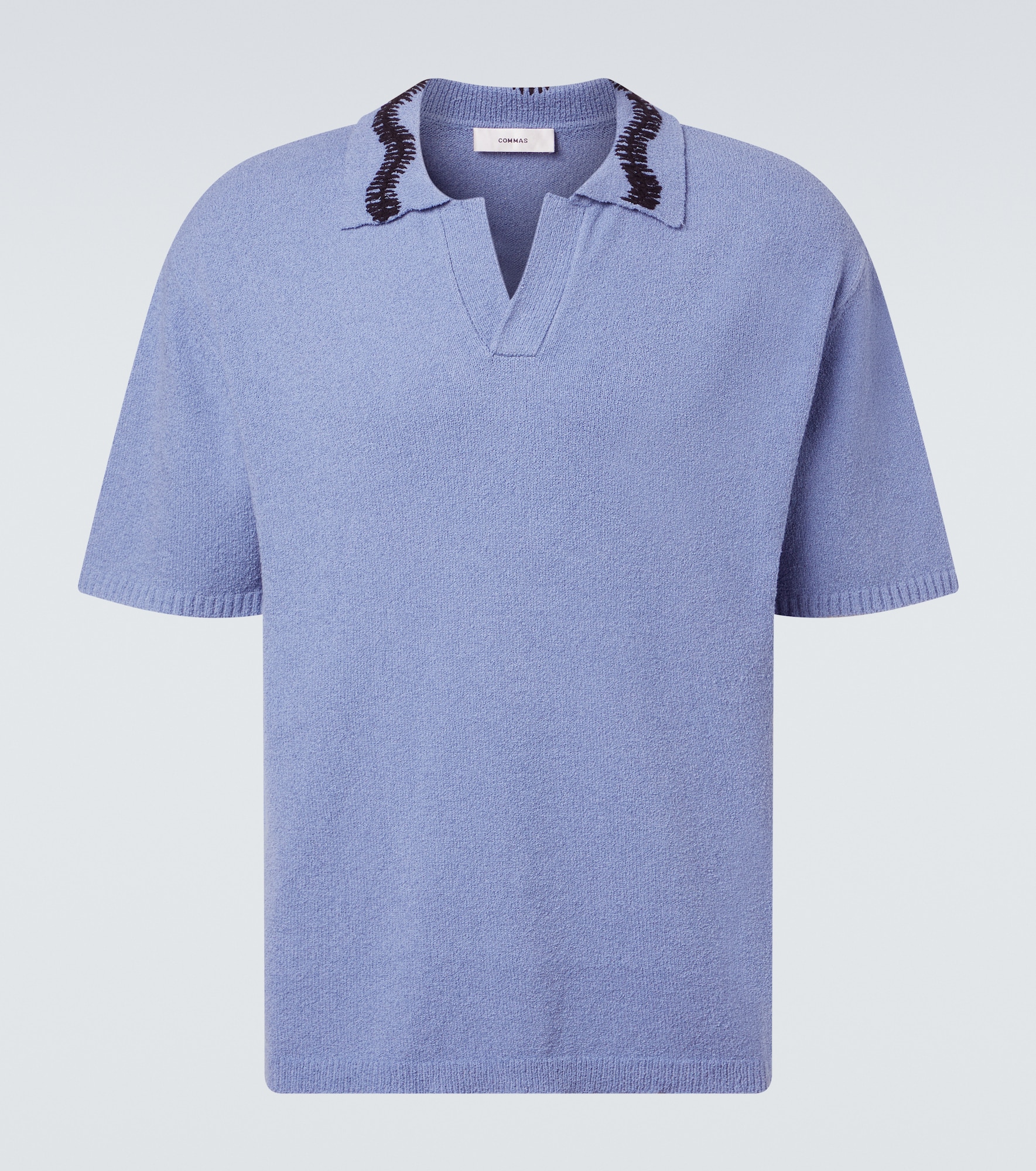 Commas Embroidered cotton-blend polo shirt