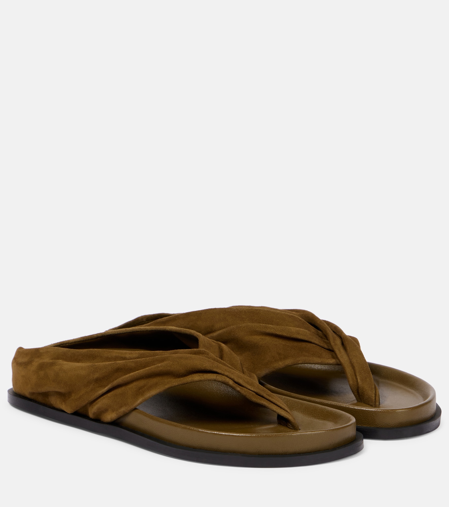 A. Emery Shaw suede thong sandals