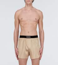 Logo silk boxer shorts | Tom Ford