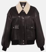 Shellar shearling-trimmed leather jacket | Khaite