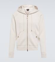 Leather-trimmed cashmere hoodie | Tom Ford