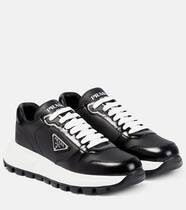 Logo leather sneakers | Prada