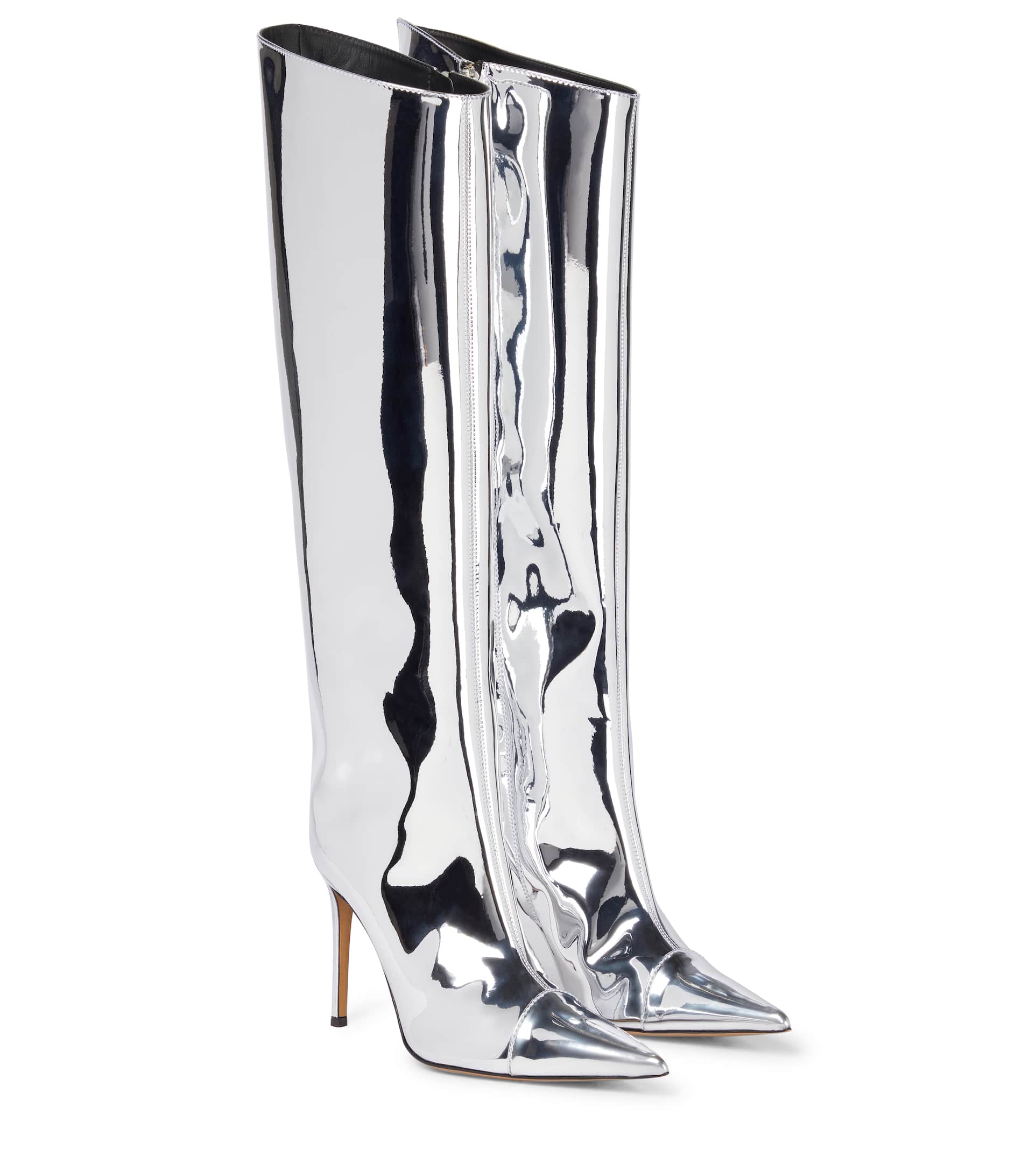 Alexandre Vauthier Stivali Alex in pelle metallizzata