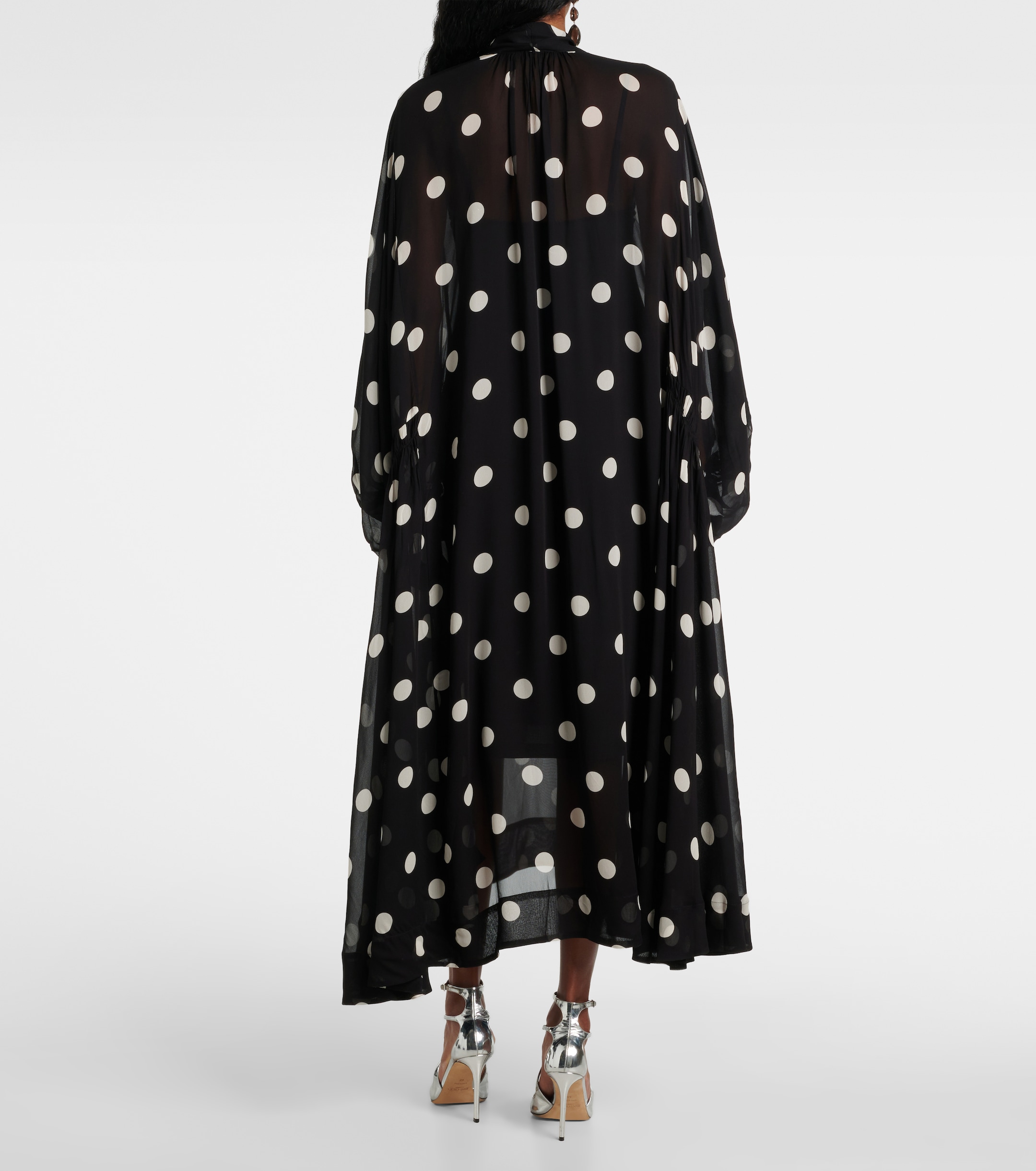 Zimmermann Crush Tie Neck Billow polka-dot maxi dress