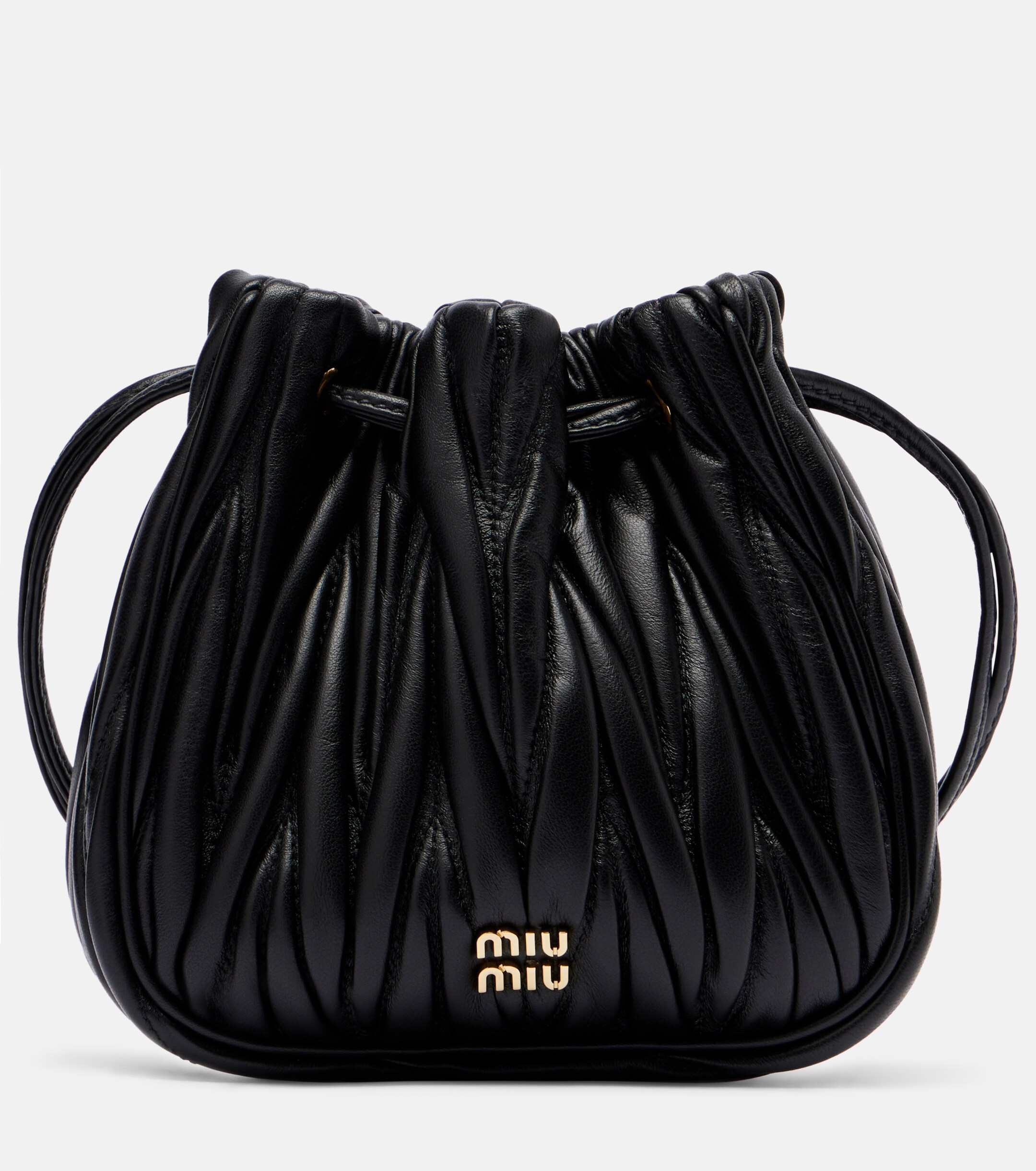 Miu Miu Matelassé leather bucket bag
