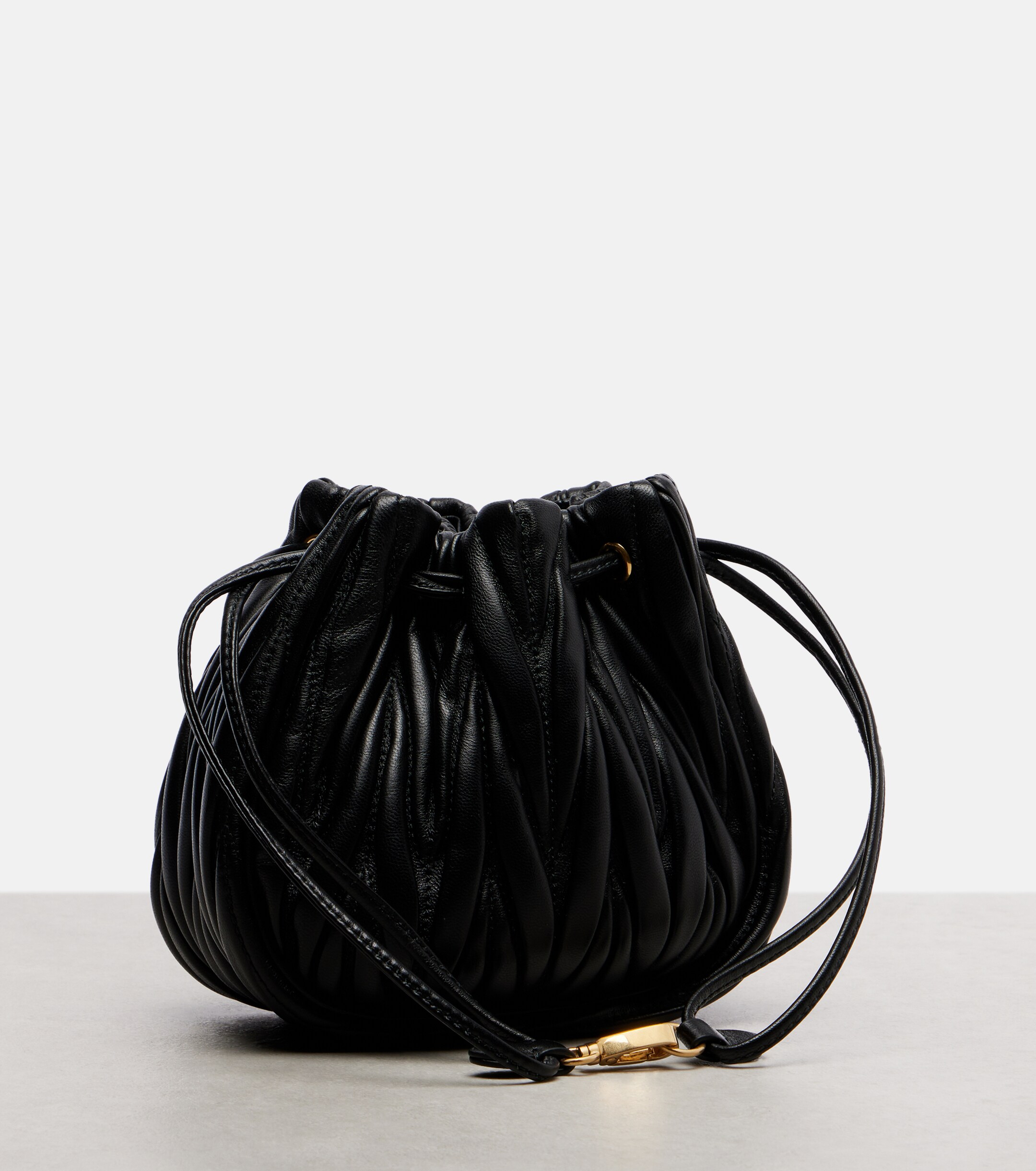 Miu Miu Matelassé leather bucket bag