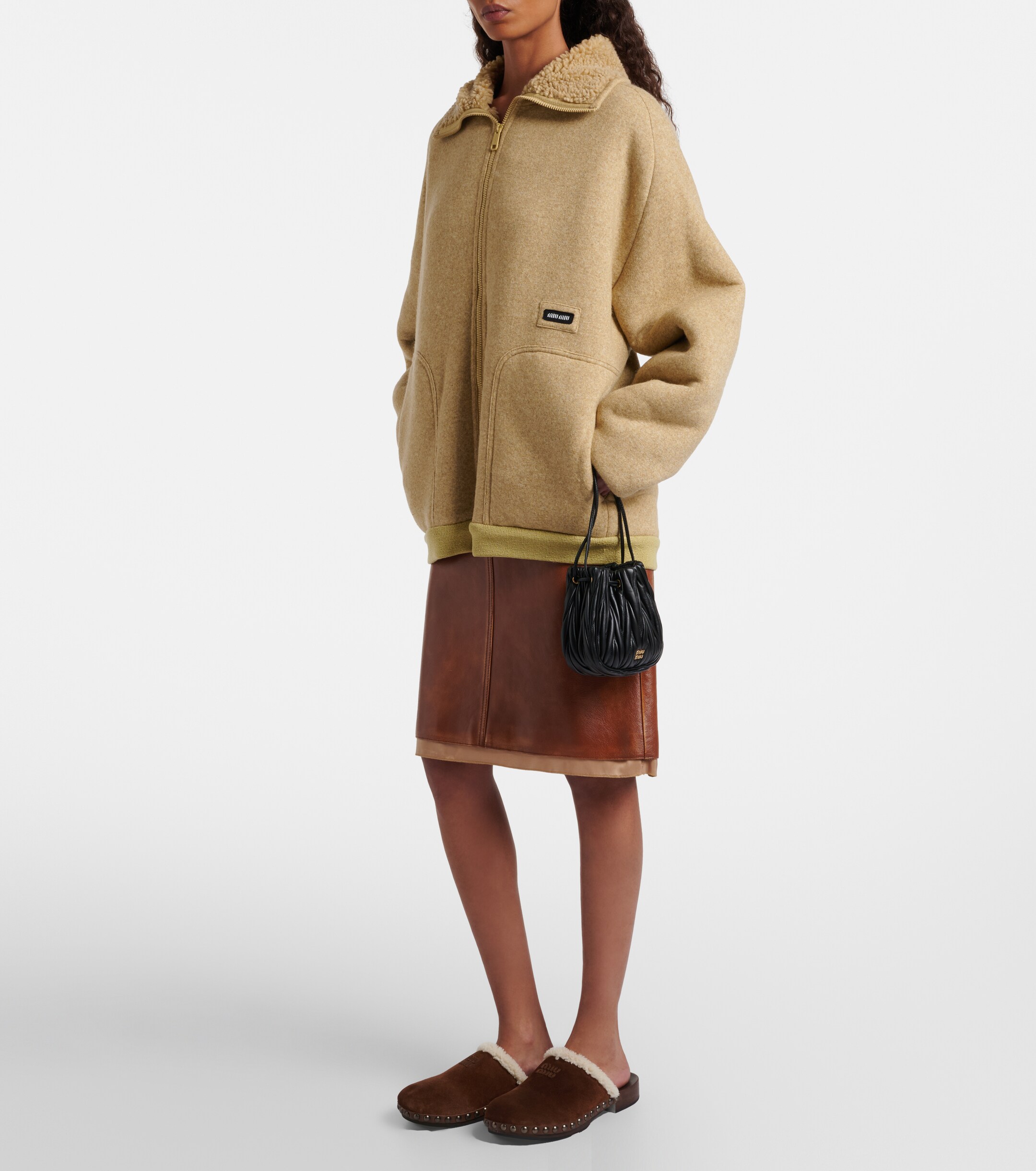 Miu Miu Matelassé leather bucket bag