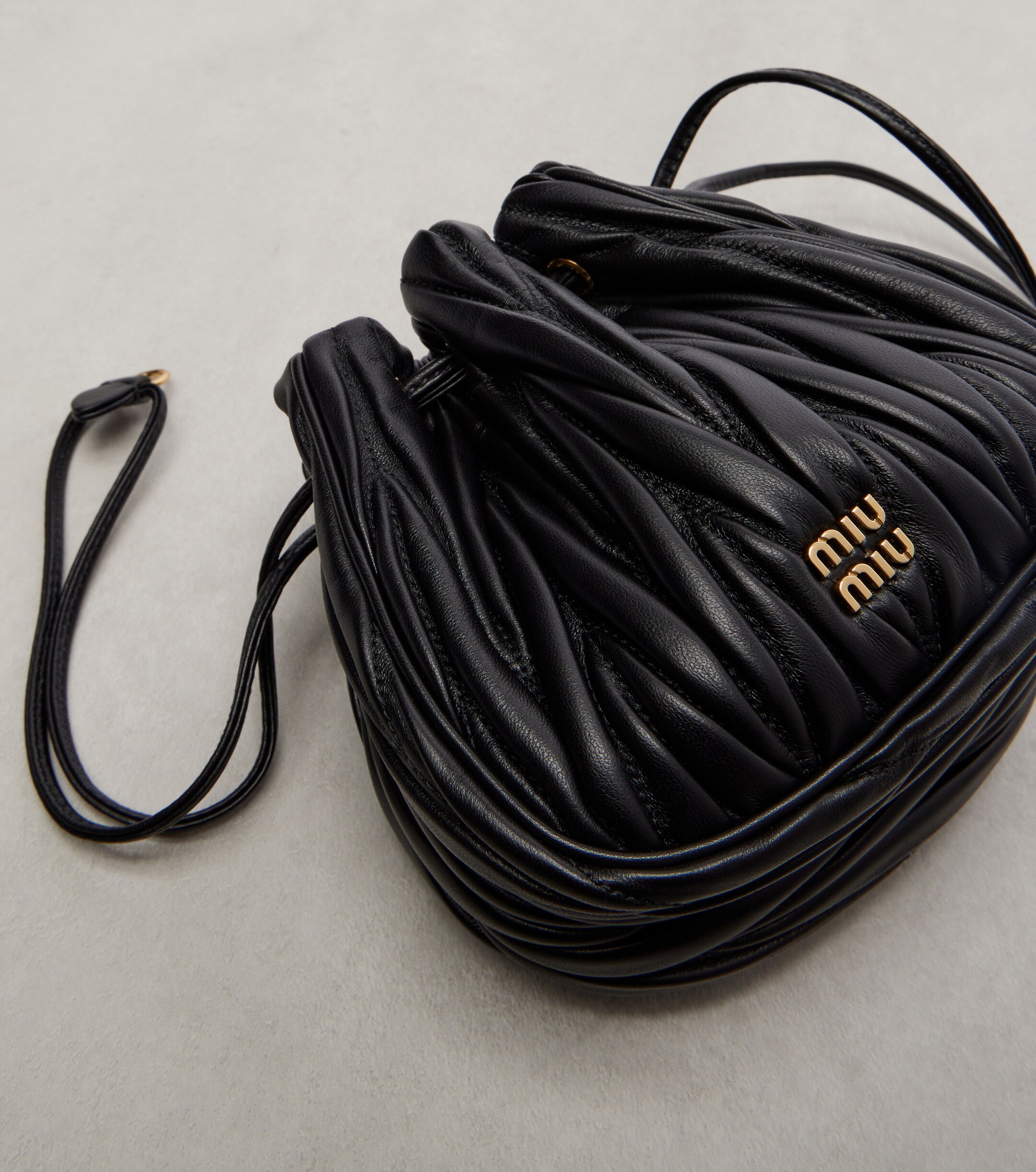 Miu Miu Matelassé leather bucket bag