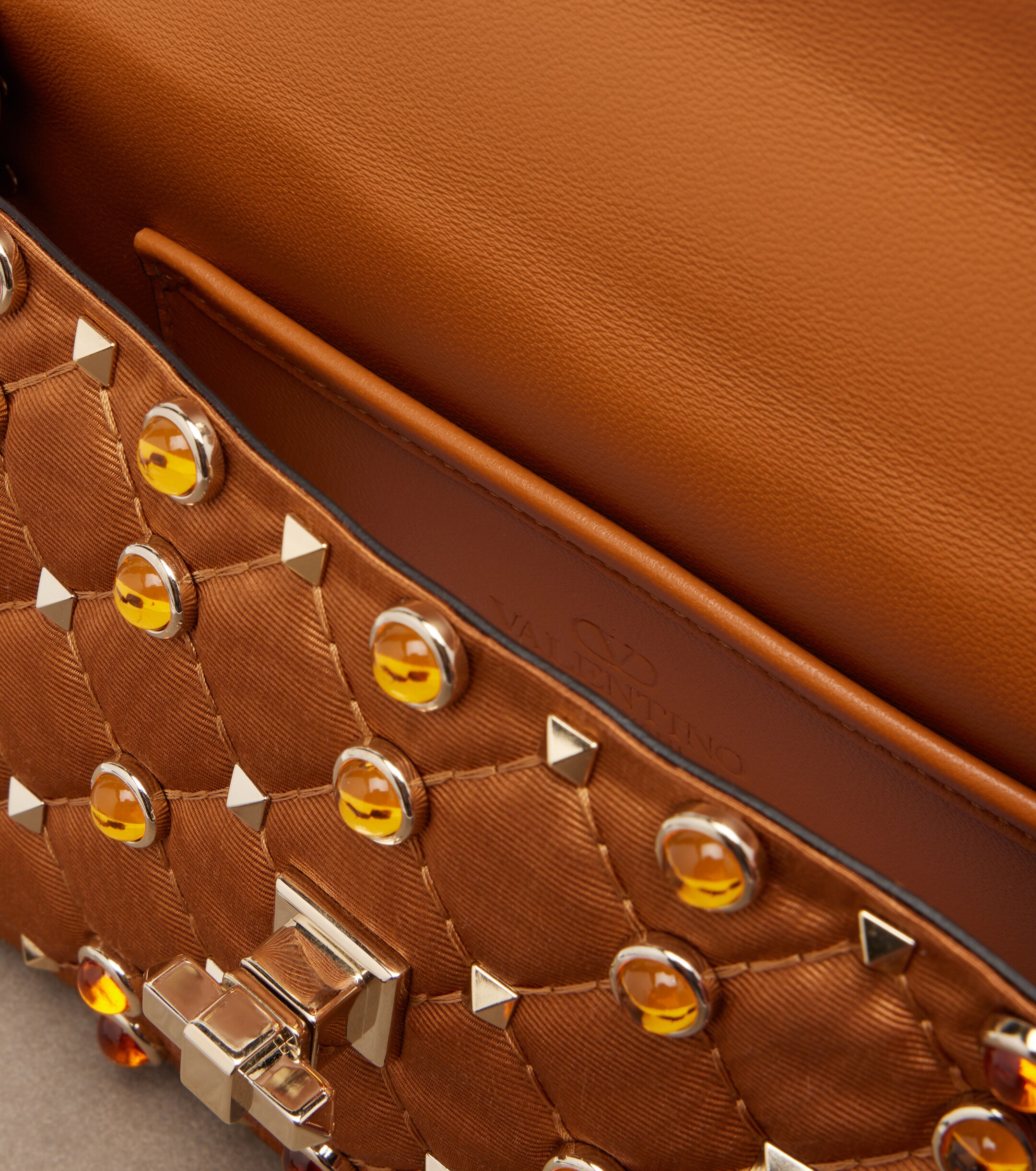 Valentino Garavani Rockstud Spike Small moiré top-handle bag thumbnail