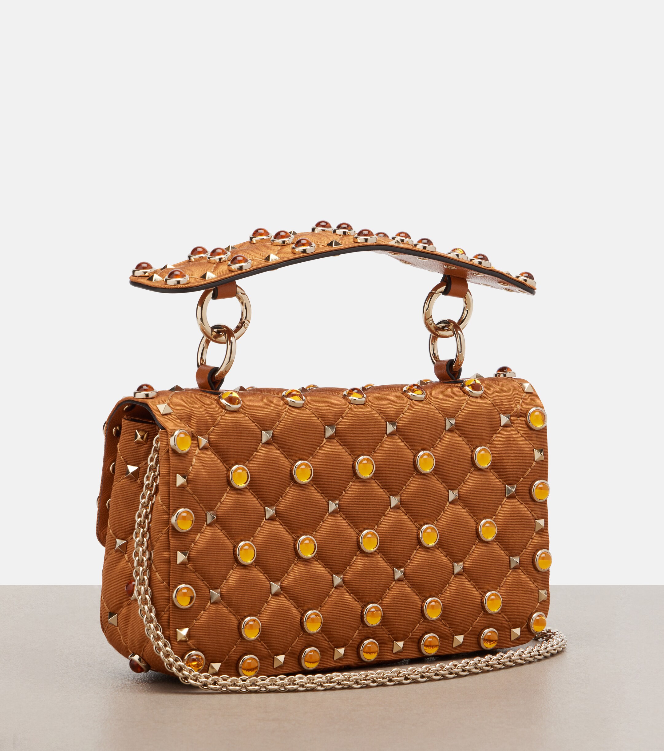 Valentino Garavani Rockstud Spike Small moiré top-handle bag thumbnail