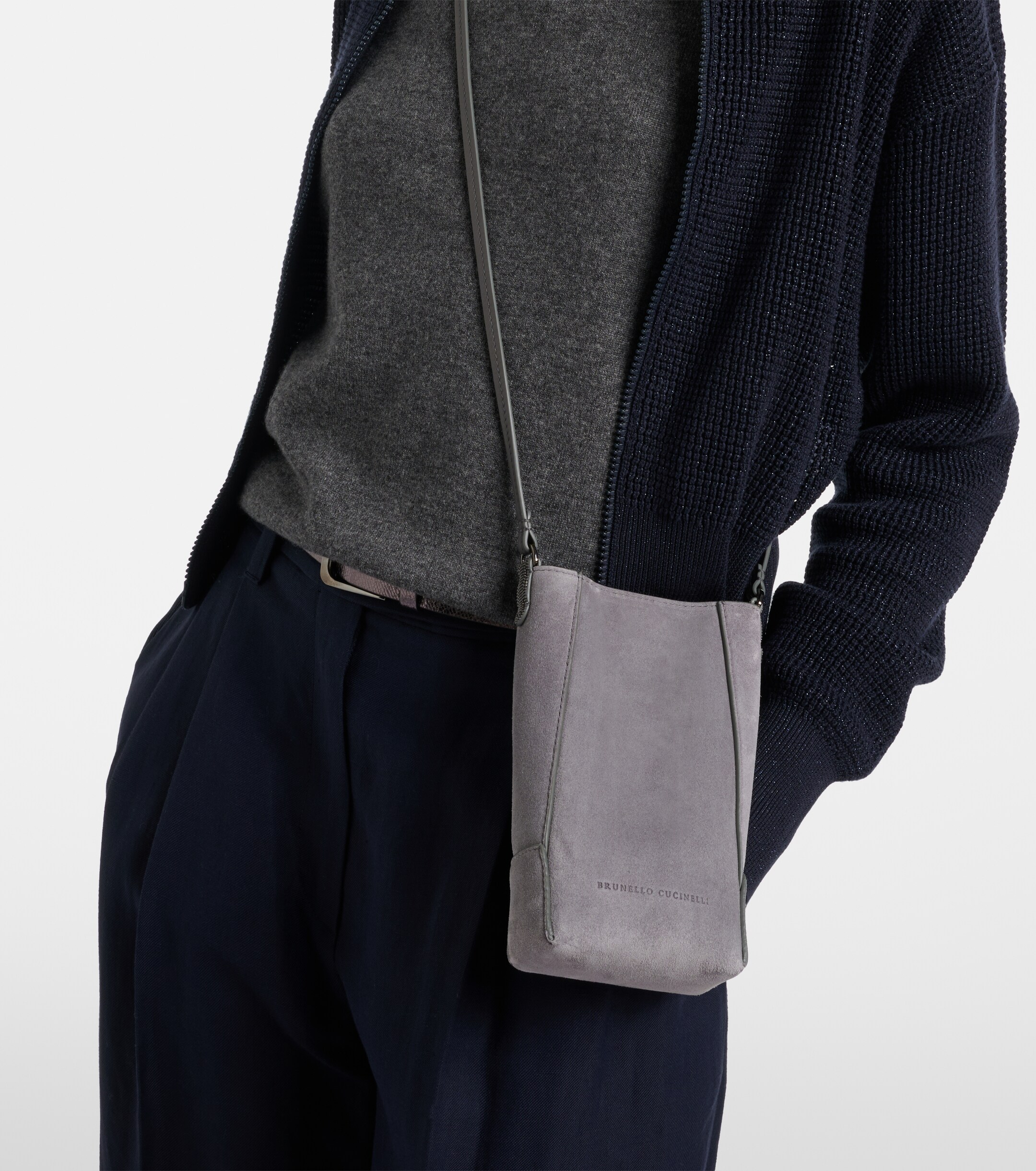 Brunello Cucinelli Monili suede crossbody bag