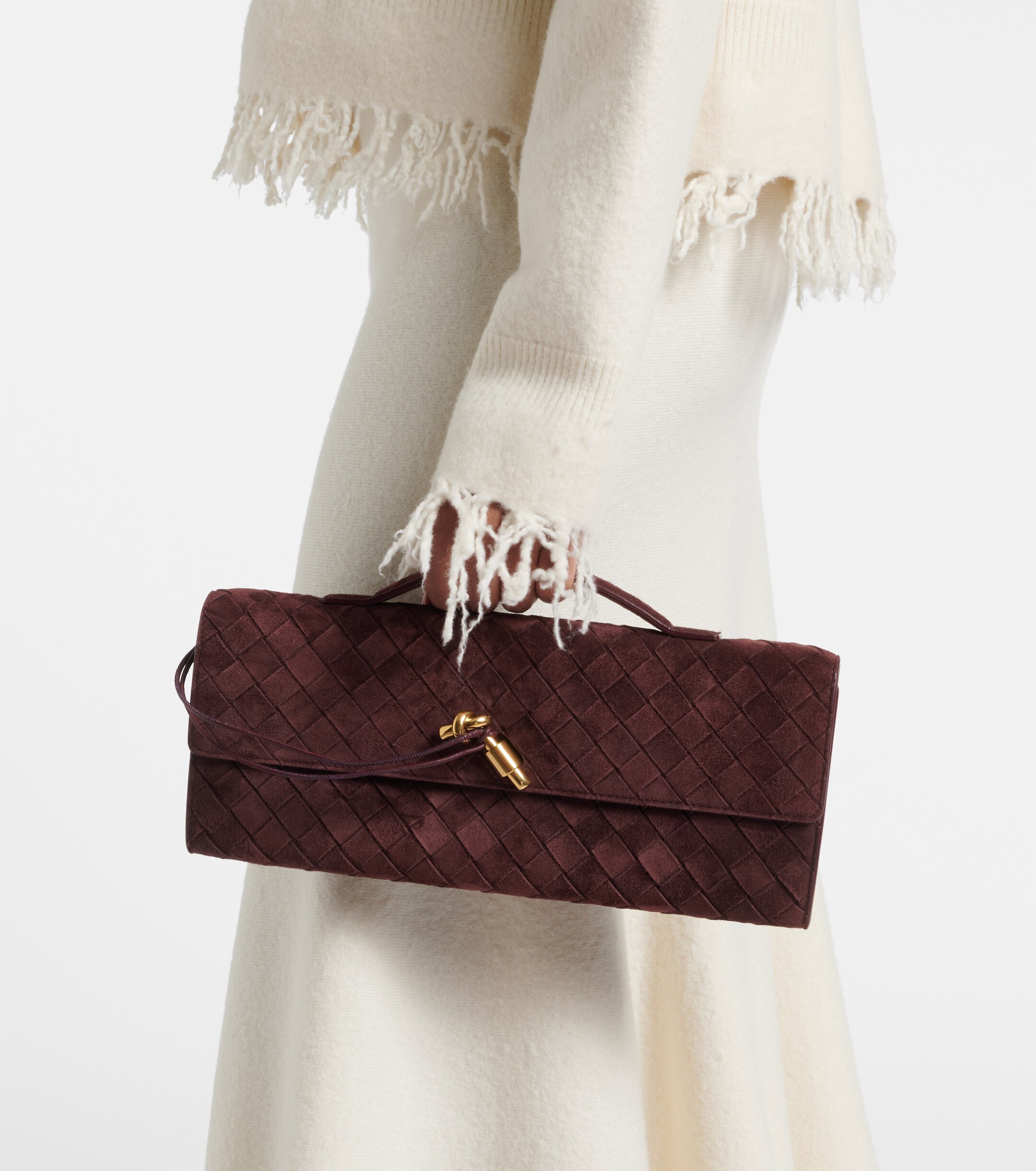 Bottega Veneta Andiamo suede clutch