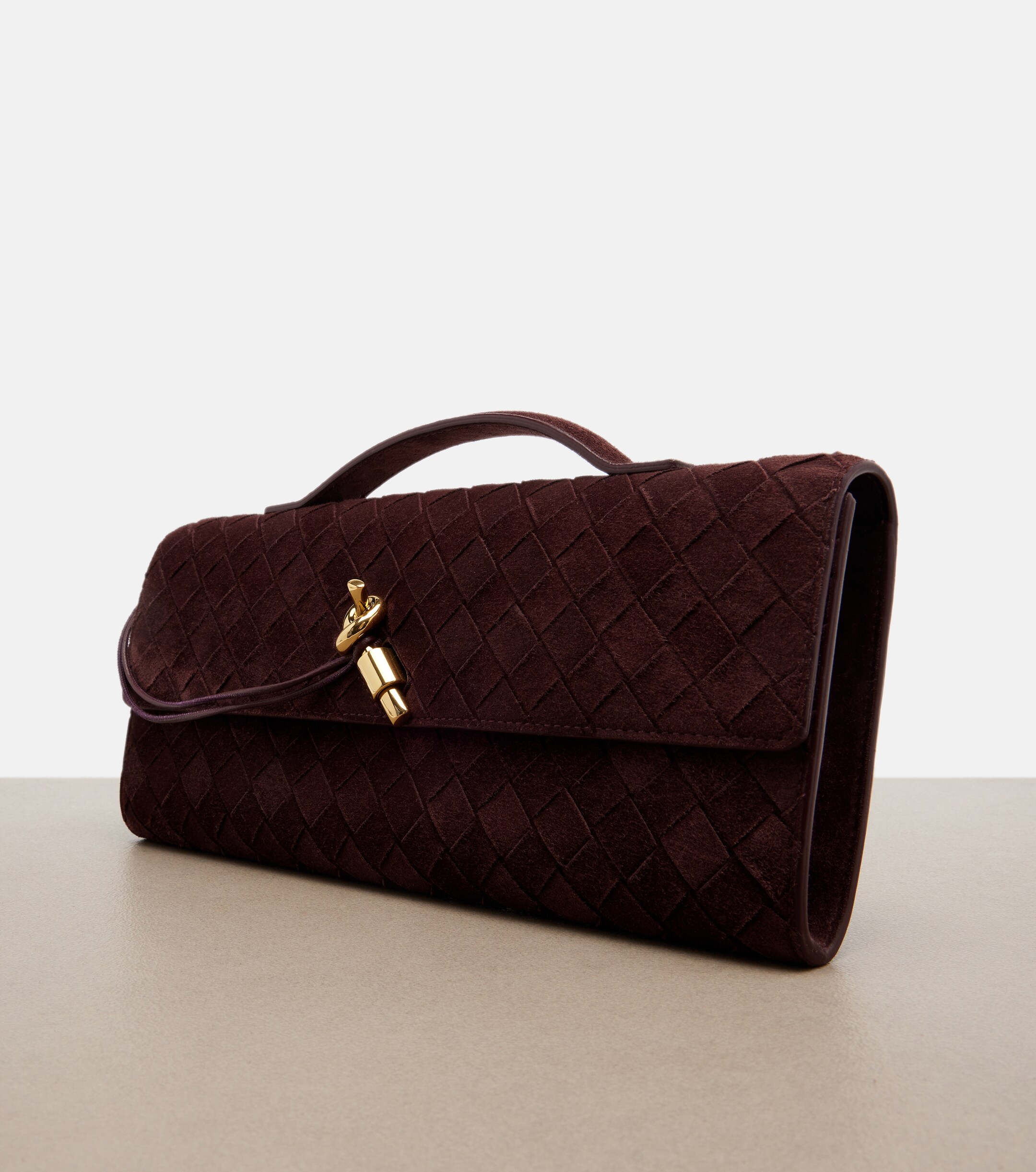 Bottega Veneta Andiamo suede clutch