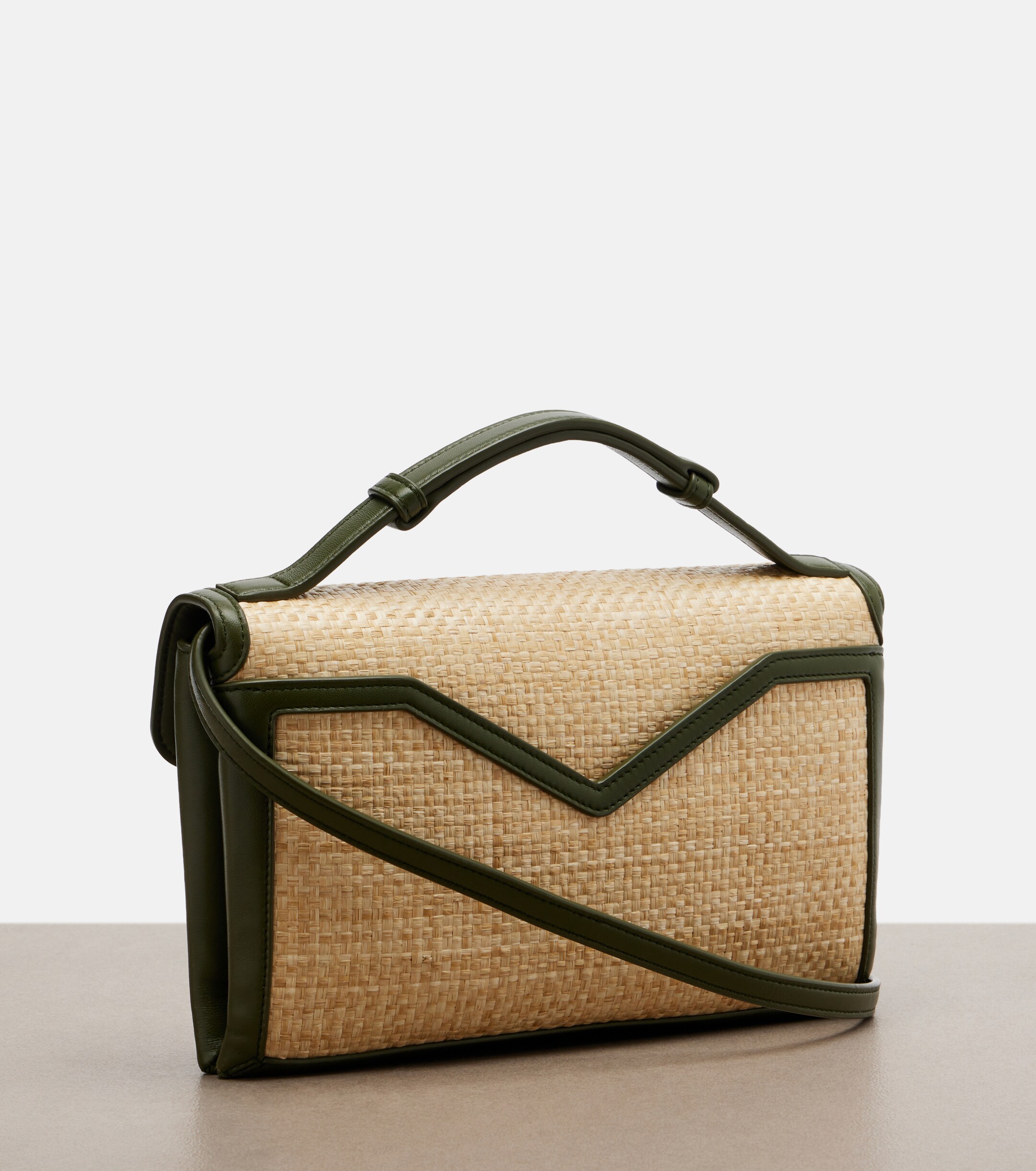 Bottega Veneta Knot Lock Medium raffia top-handle bag