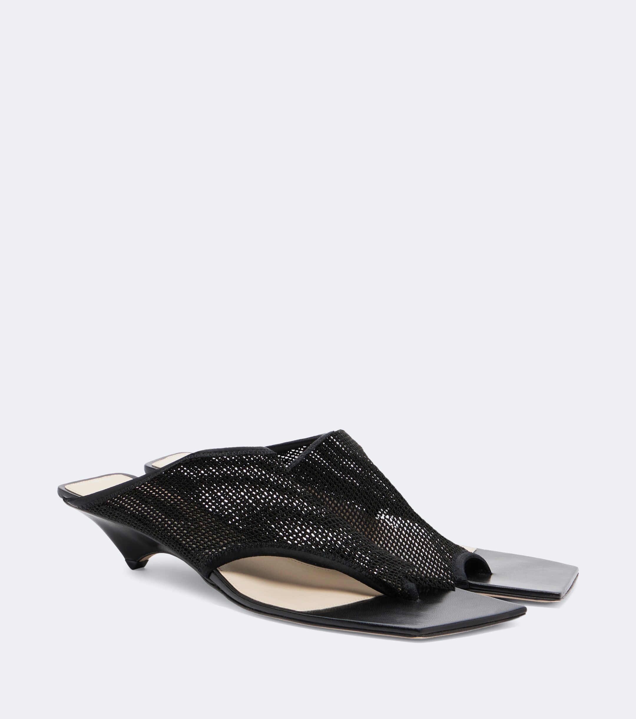 Christen Christen Edge Stretch leather-trimmed mesh mules