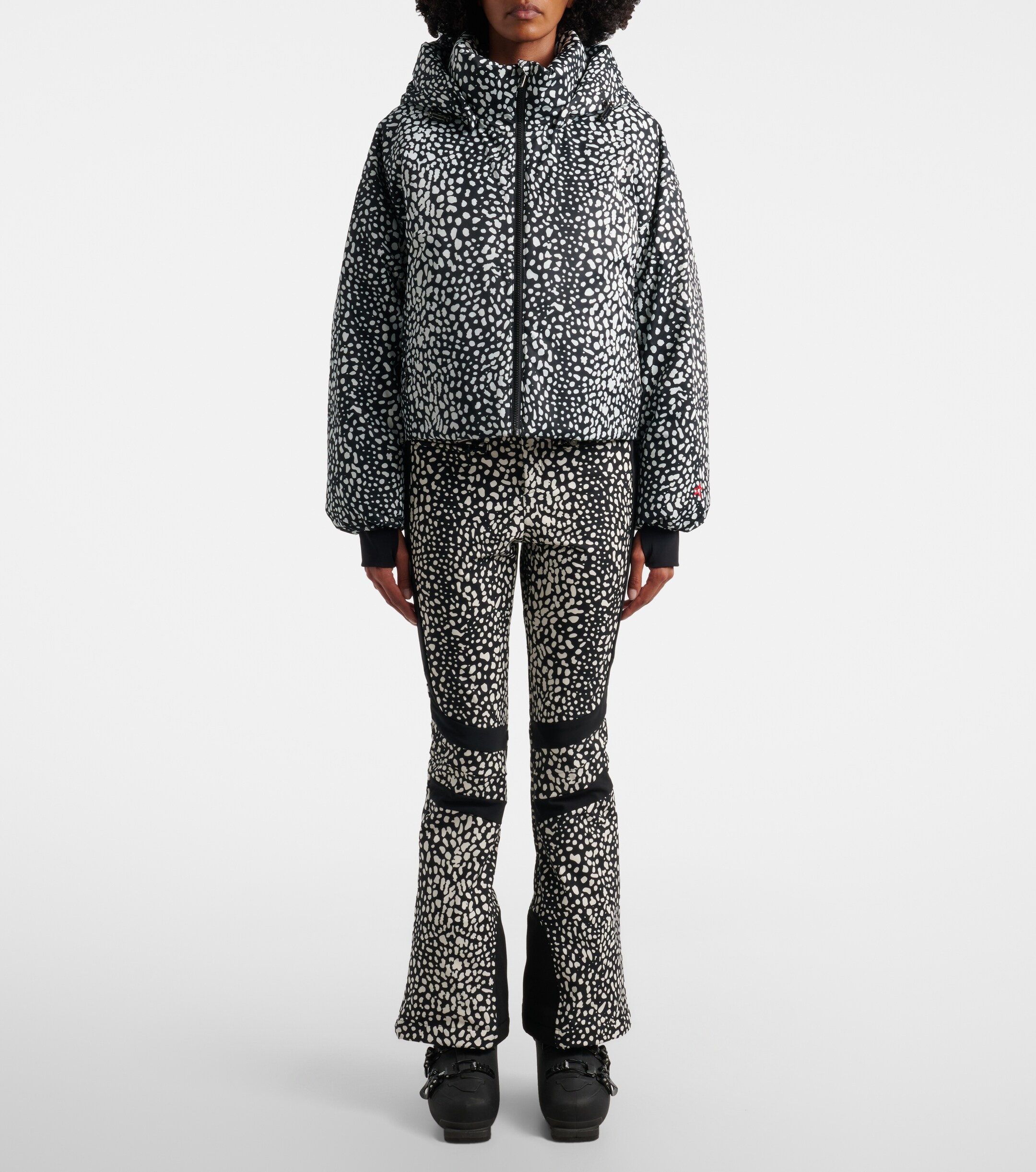 PERFECT MOMENT Perfect Moment Bubble leopard-print down ski jacket