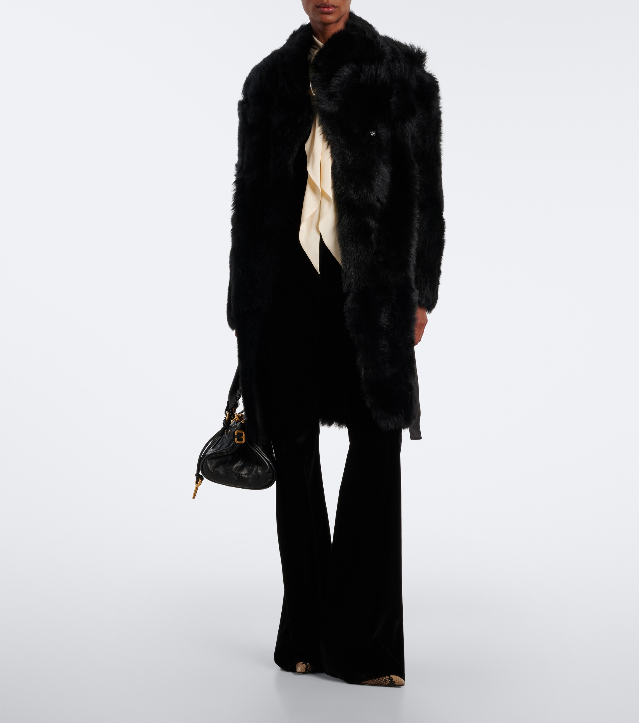 Yves Salomon Yves Salomon Reversible shearling wrap coat