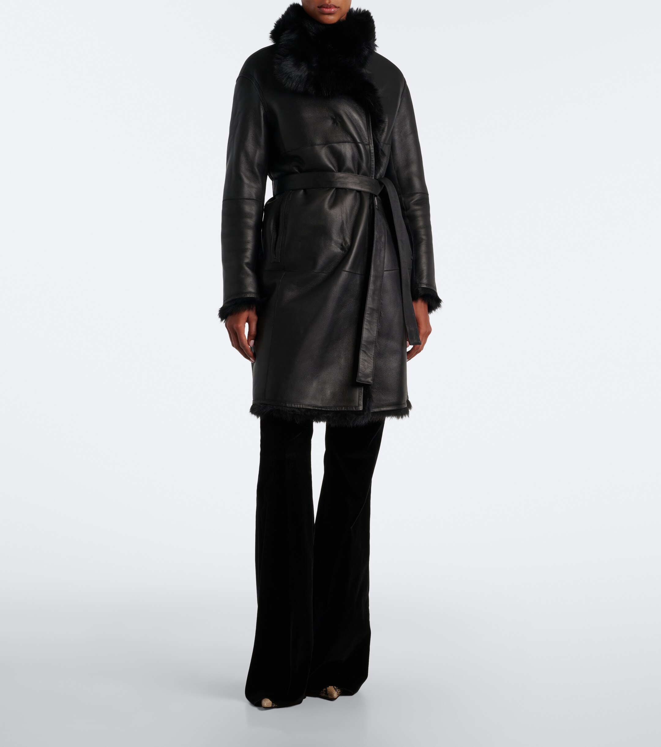 Yves Salomon Yves Salomon Reversible shearling wrap coat