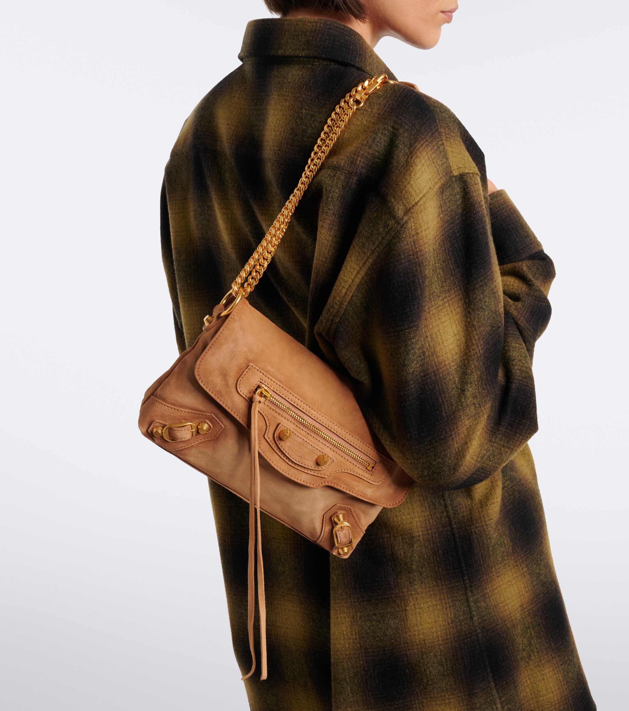 Balenciaga Le City suede shoulder bag