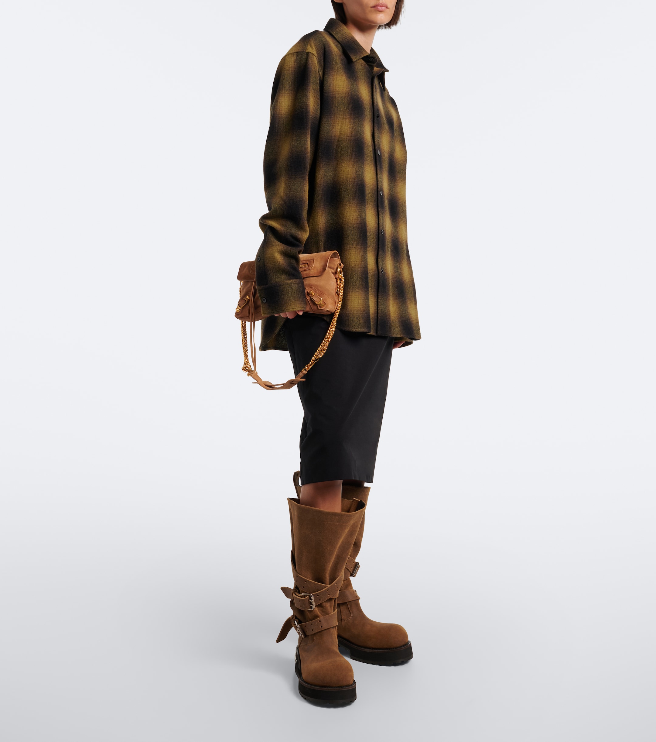 Balenciaga Le City suede shoulder bag