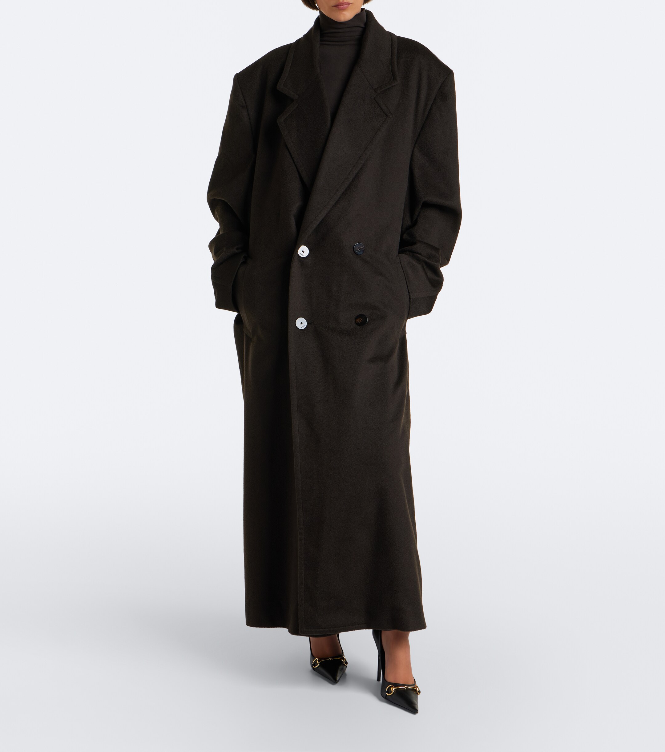 Gucci Gucci Double-breasted oversized cashmere coat