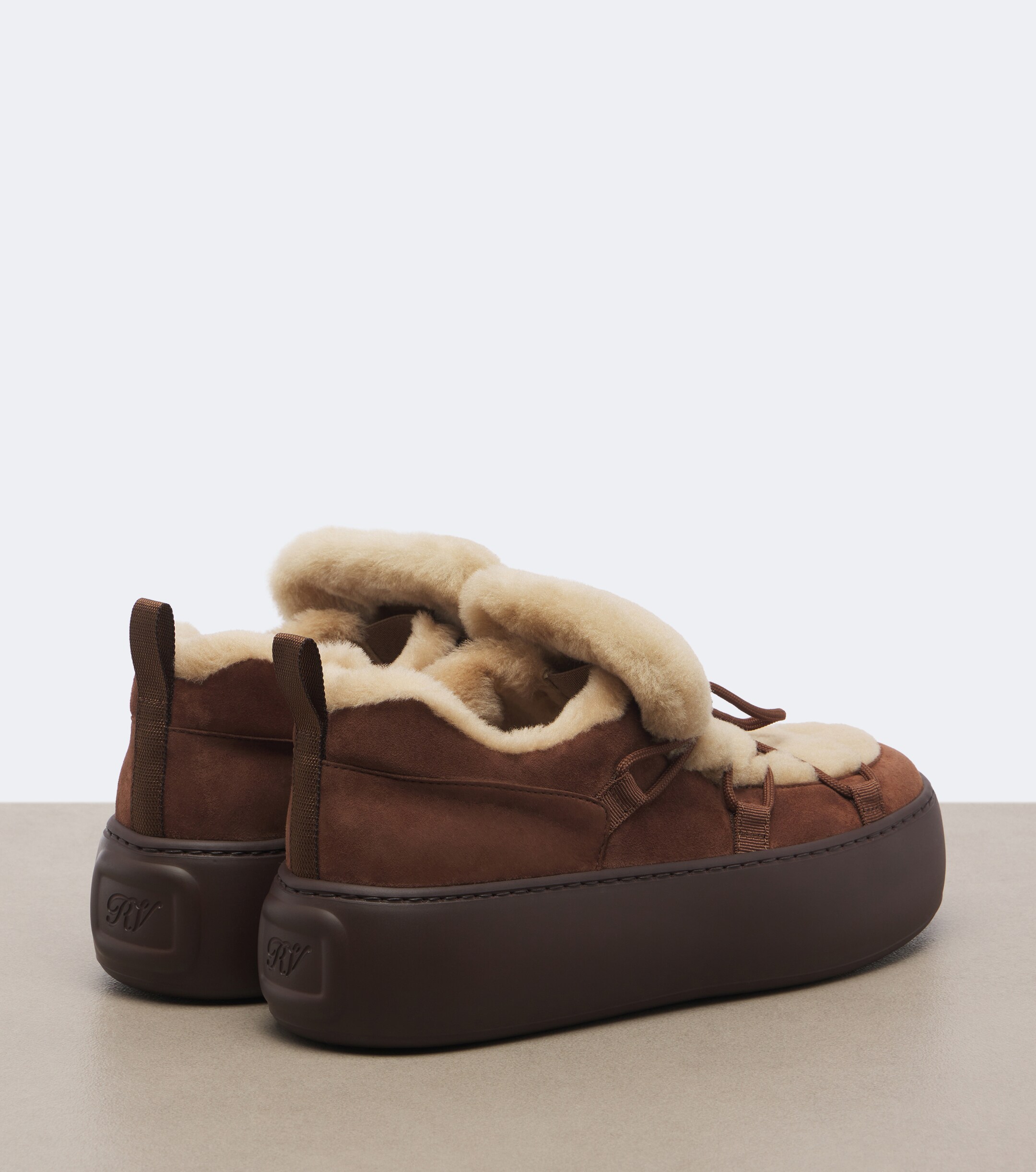 ROGER VIVIER Roger Vivier Viv' Up shearling and suede sneakers