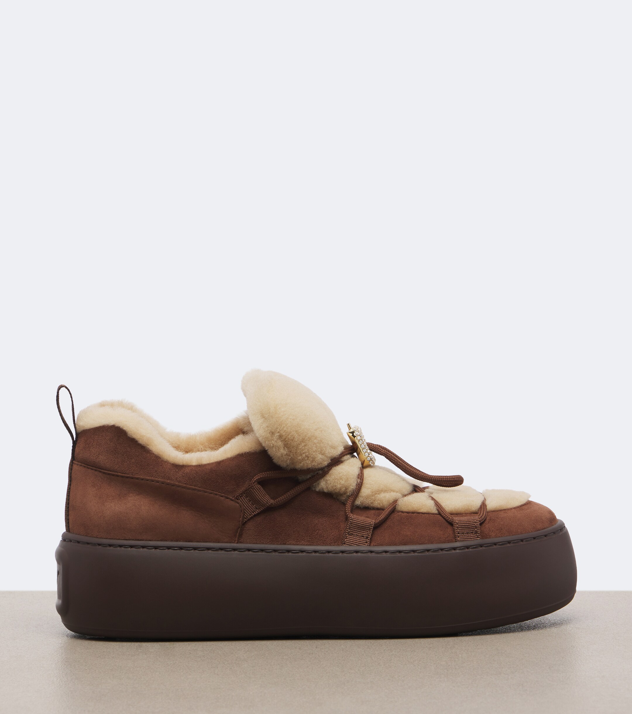 ROGER VIVIER Roger Vivier Viv' Up shearling and suede sneakers