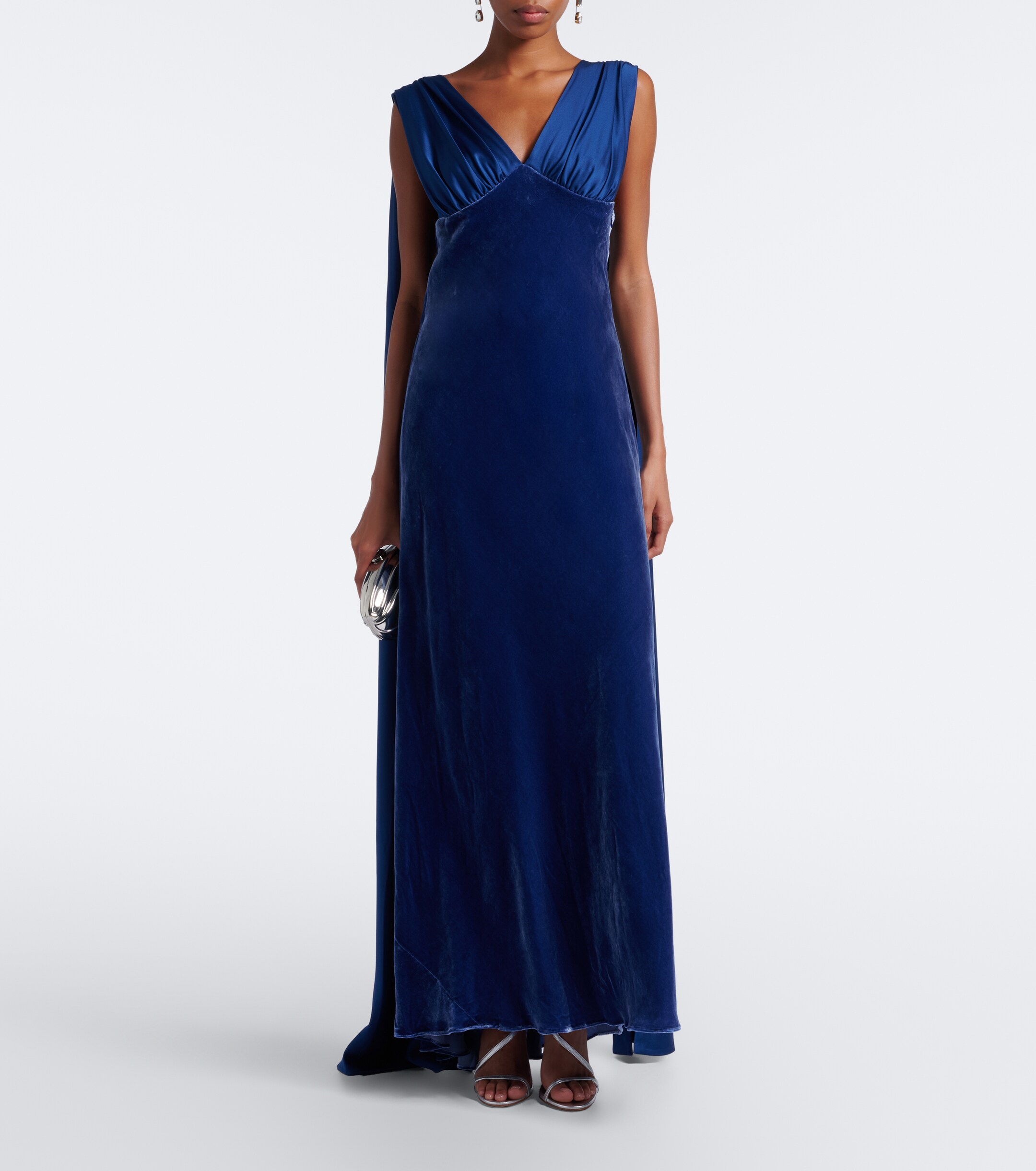 SIMKHAI Simkhai Mariselle caped velvet gown
