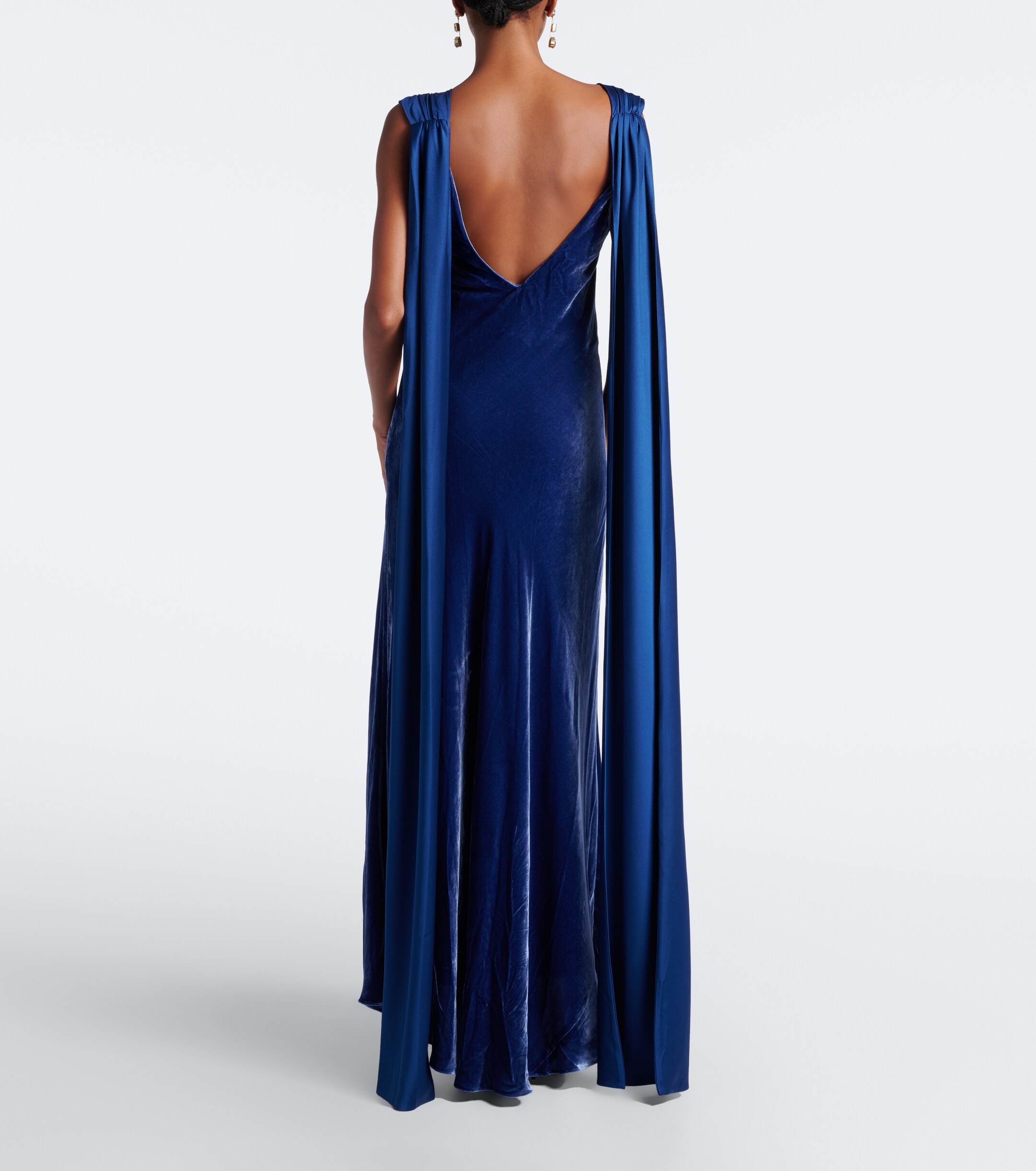 SIMKHAI Simkhai Mariselle caped velvet gown