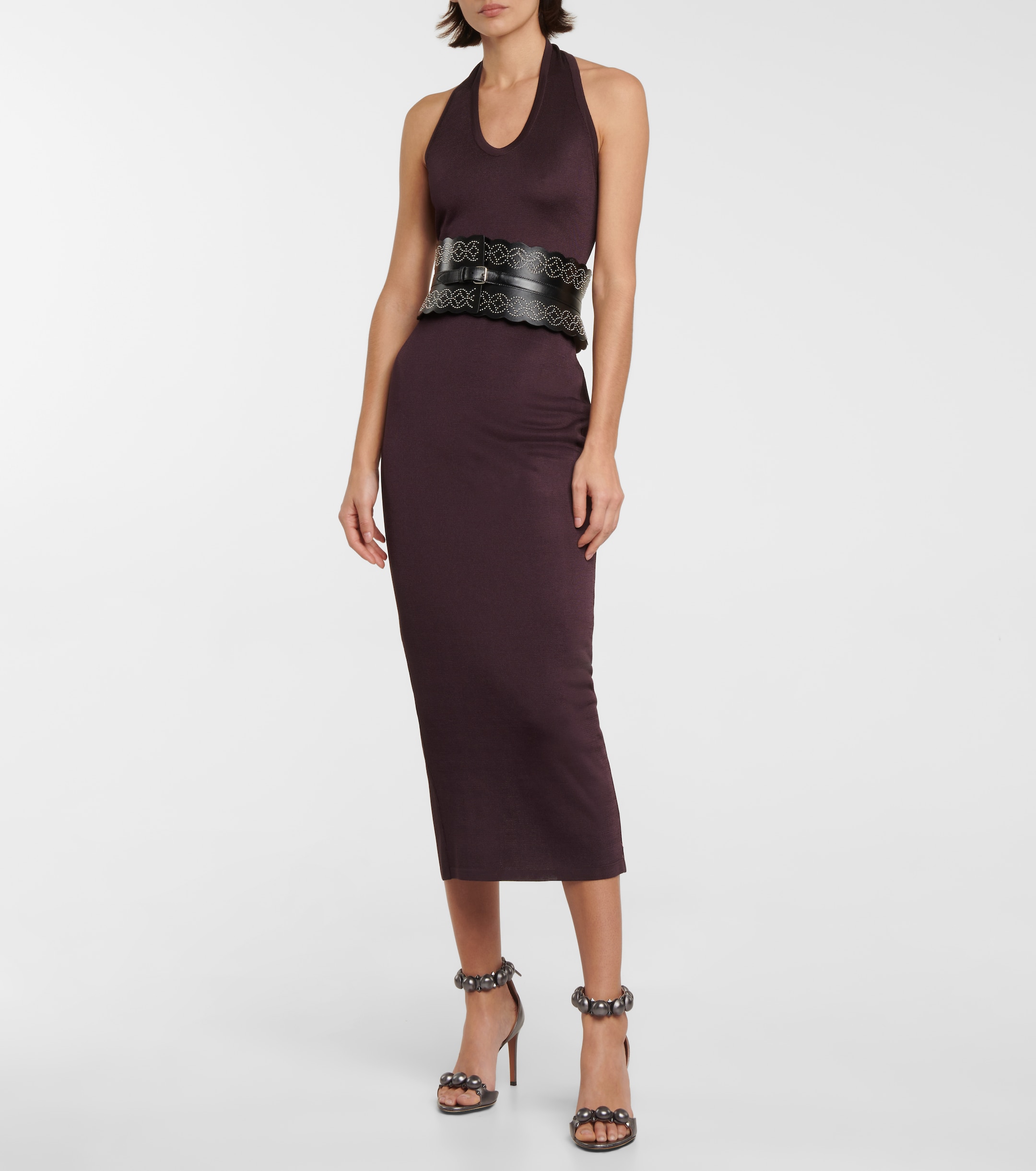 Alaïa Halterneck knit midi dress