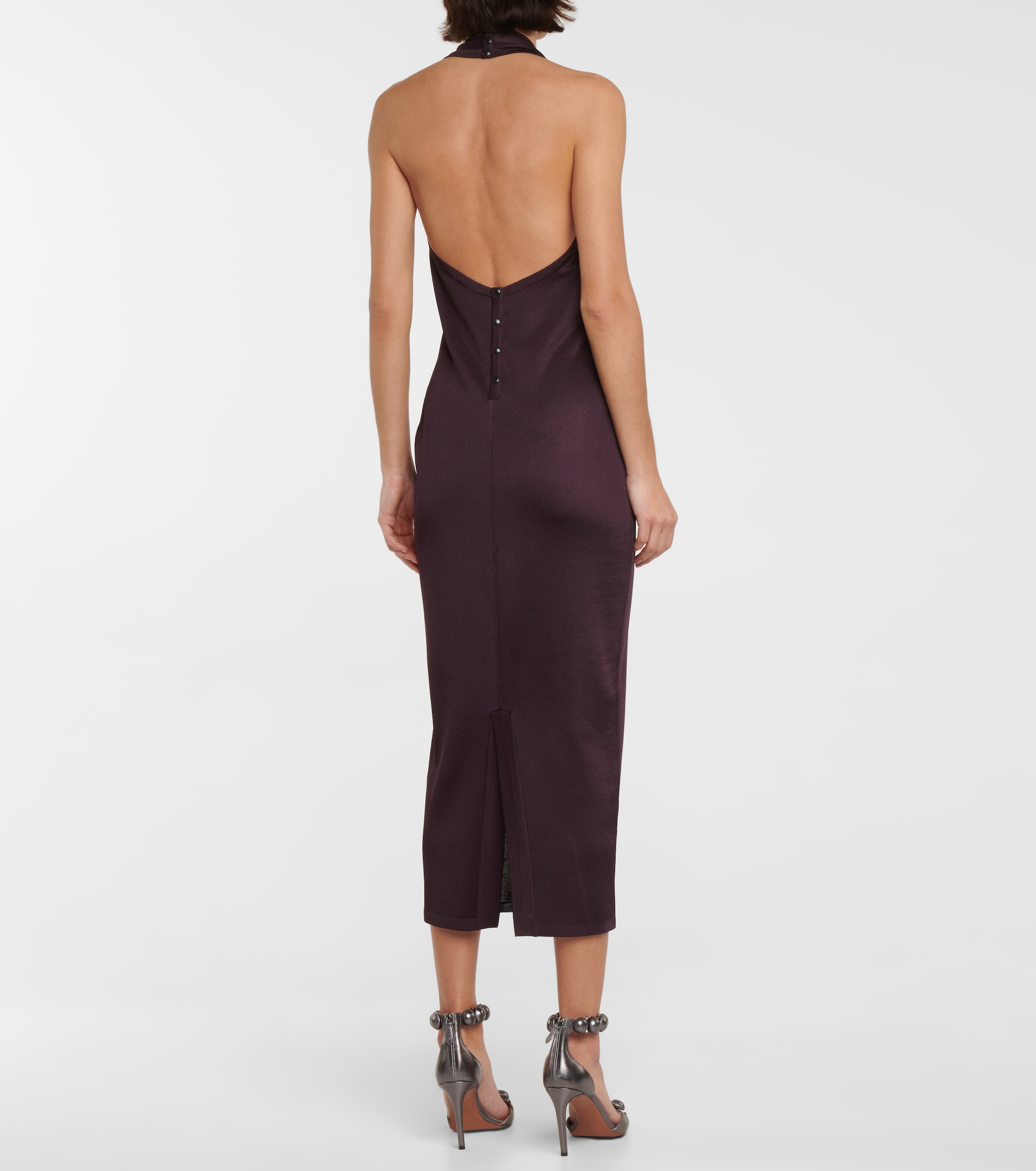 Alaïa Halterneck knit midi dress