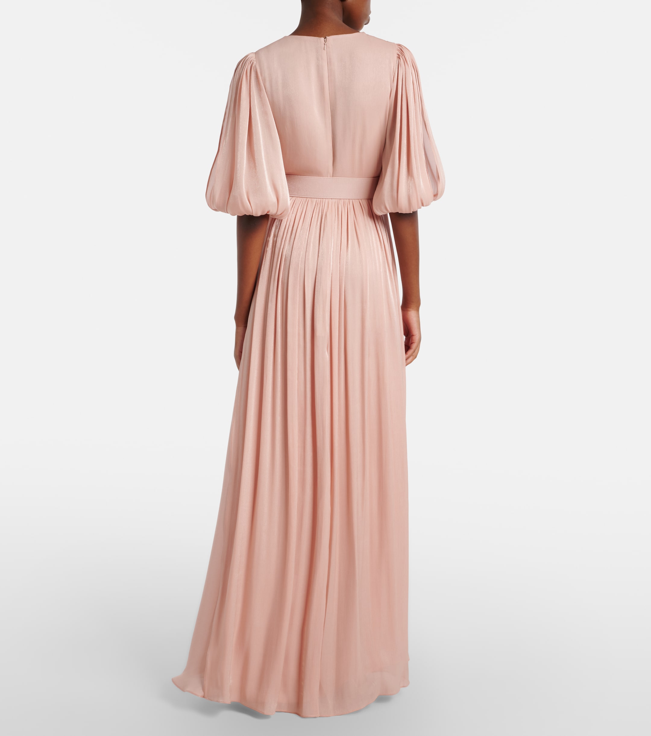 Costarellos Brennie iridescent georgette gown