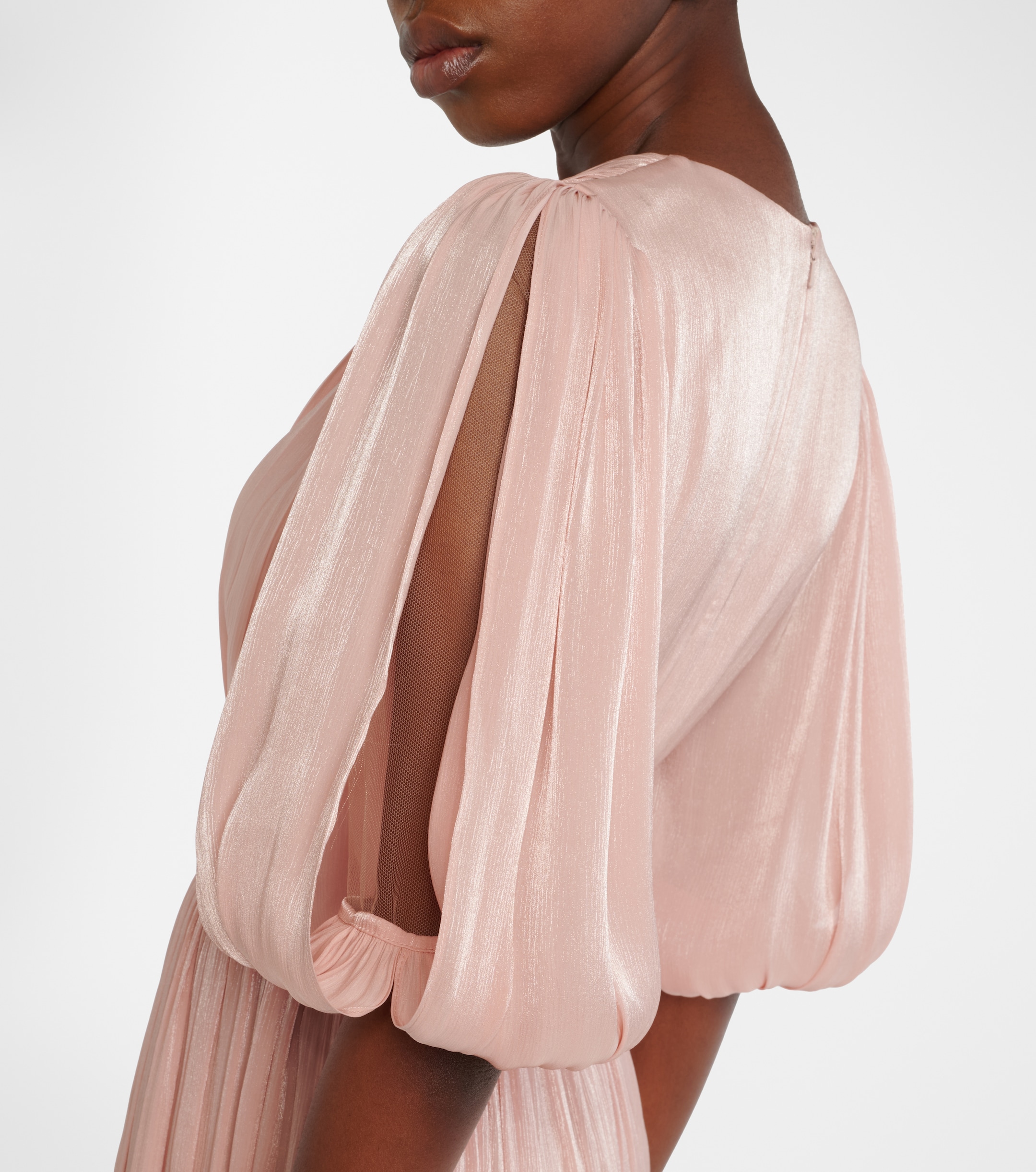 Costarellos Brennie iridescent georgette gown