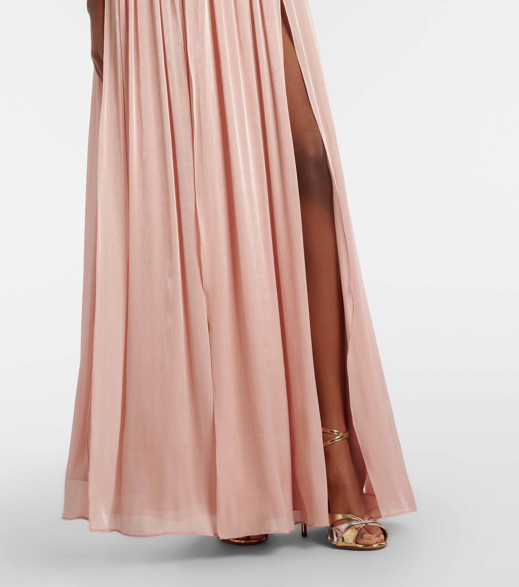 Costarellos Brennie iridescent georgette gown