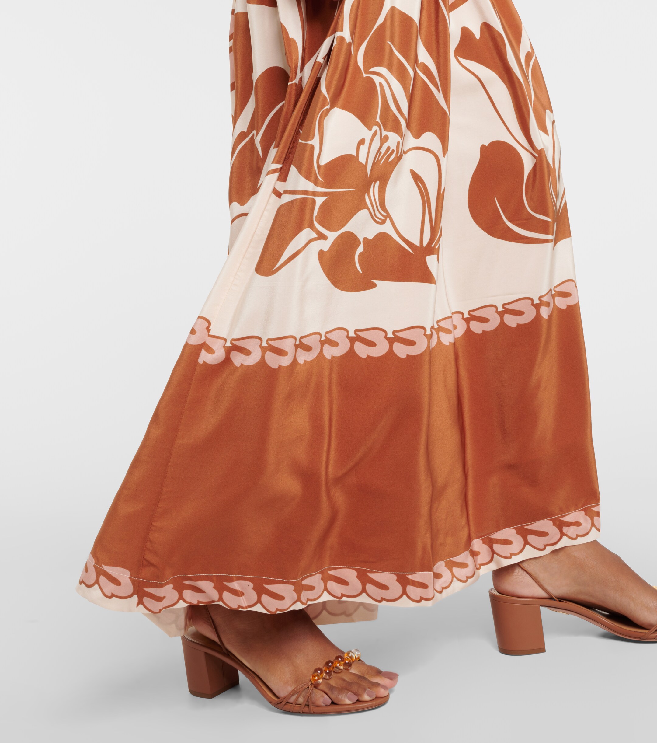 Adriana Degreas Printed puff-sleeve silk maxi dress thumbnail