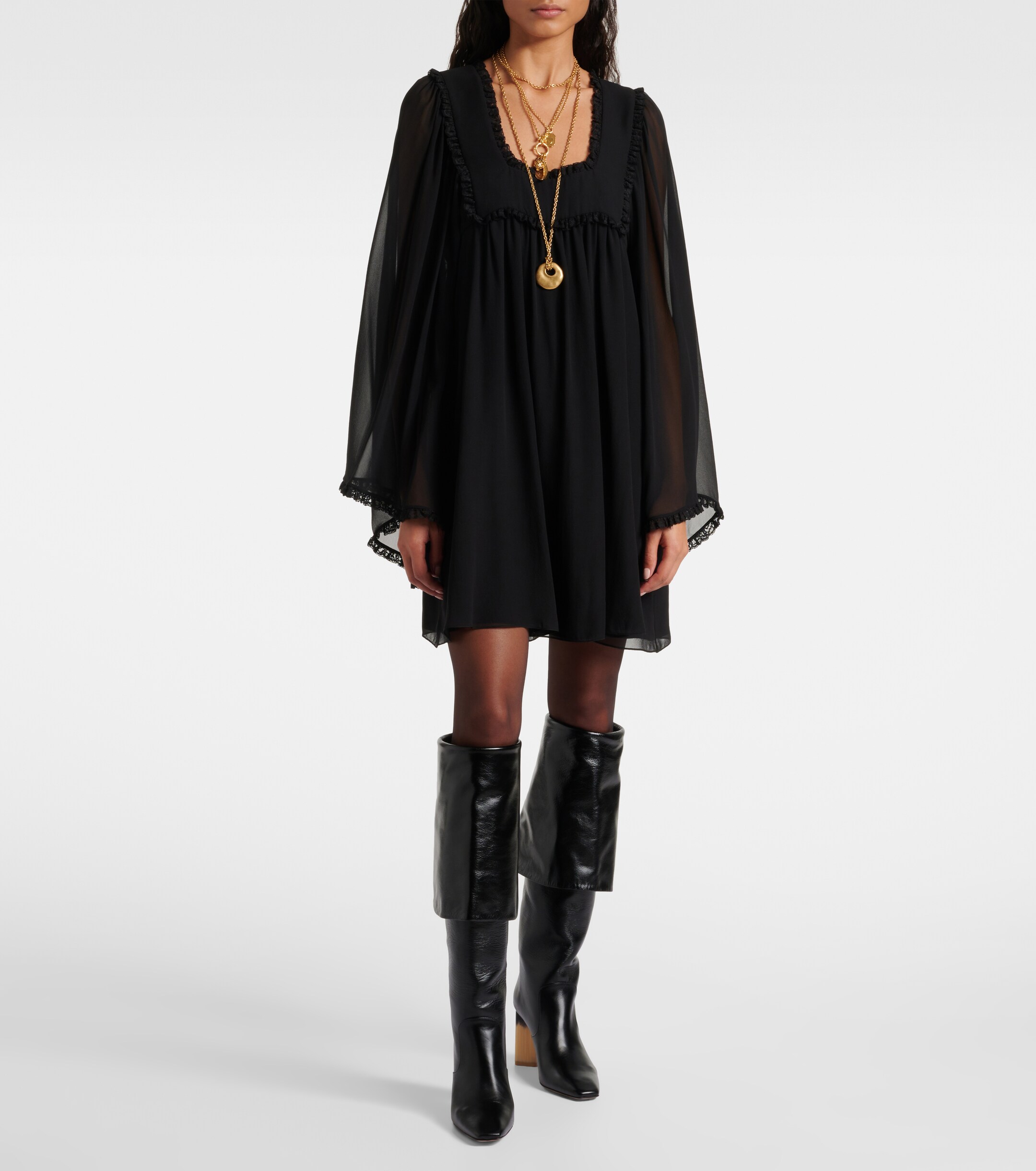 Chloé Georgia 90 leather knee-high boots thumbnail