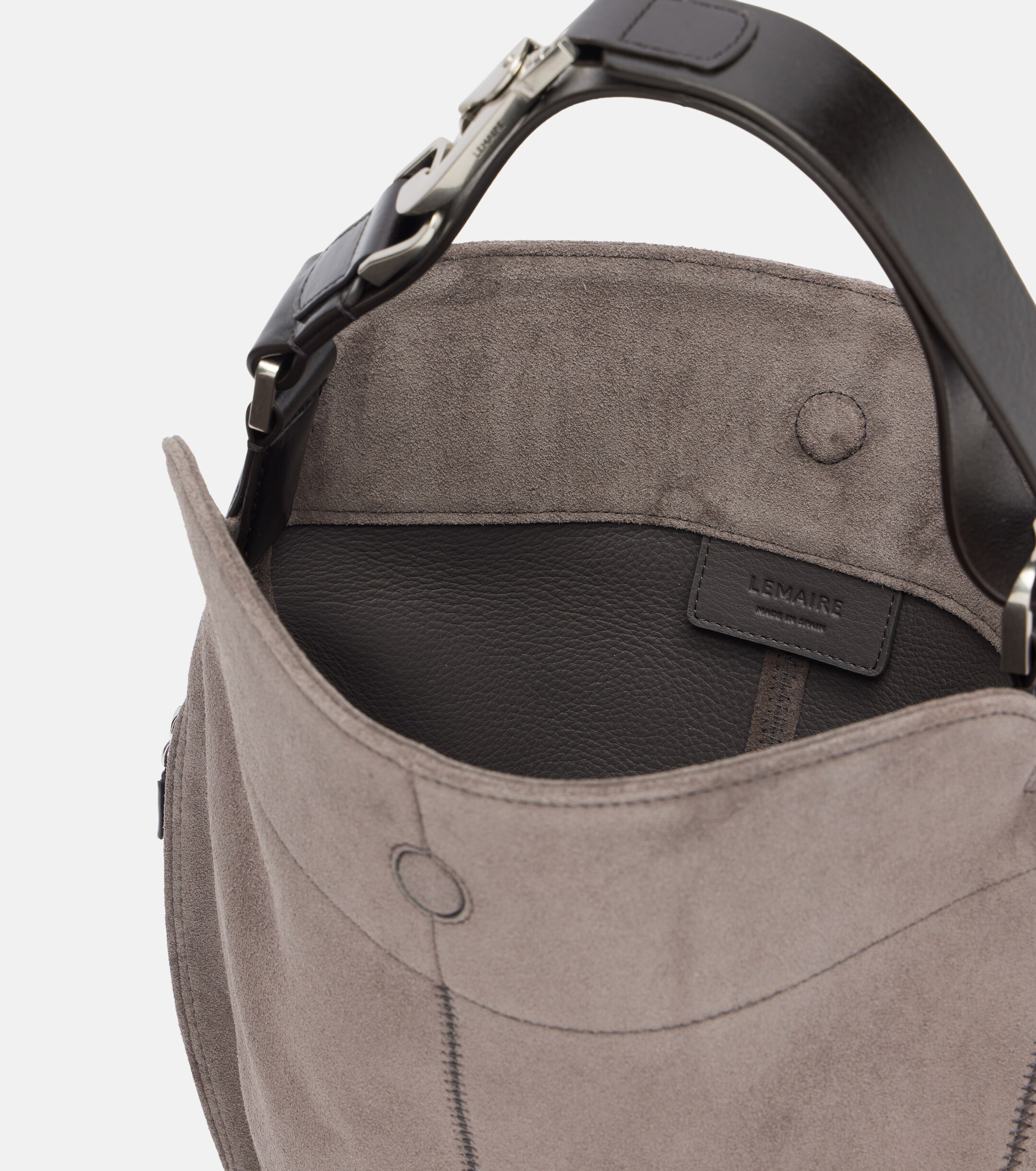 Lemaire Quiver Clip Medium suede shoulder bag