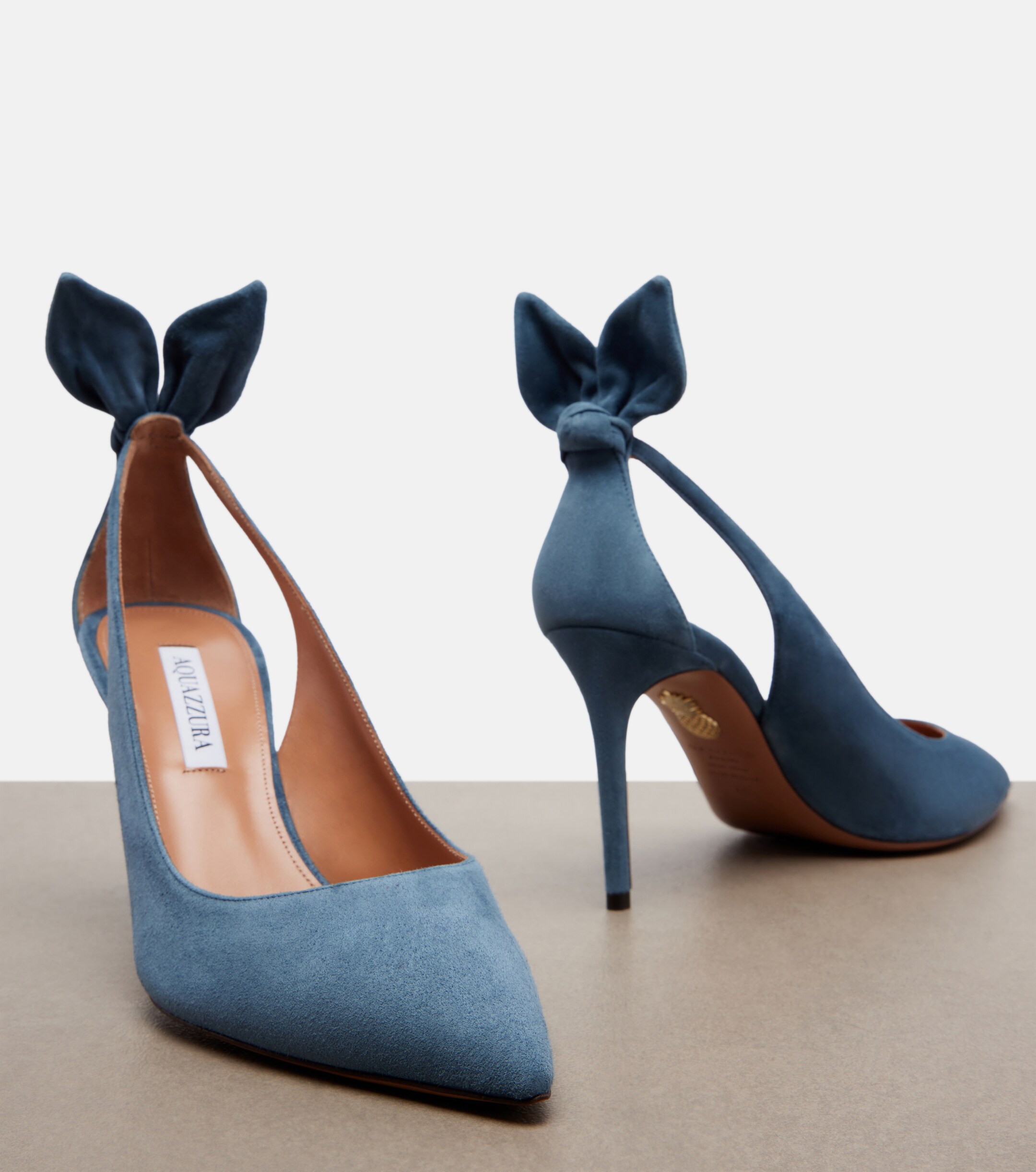 AQUAZZURA Aquazzura Bow Tie suede pumps