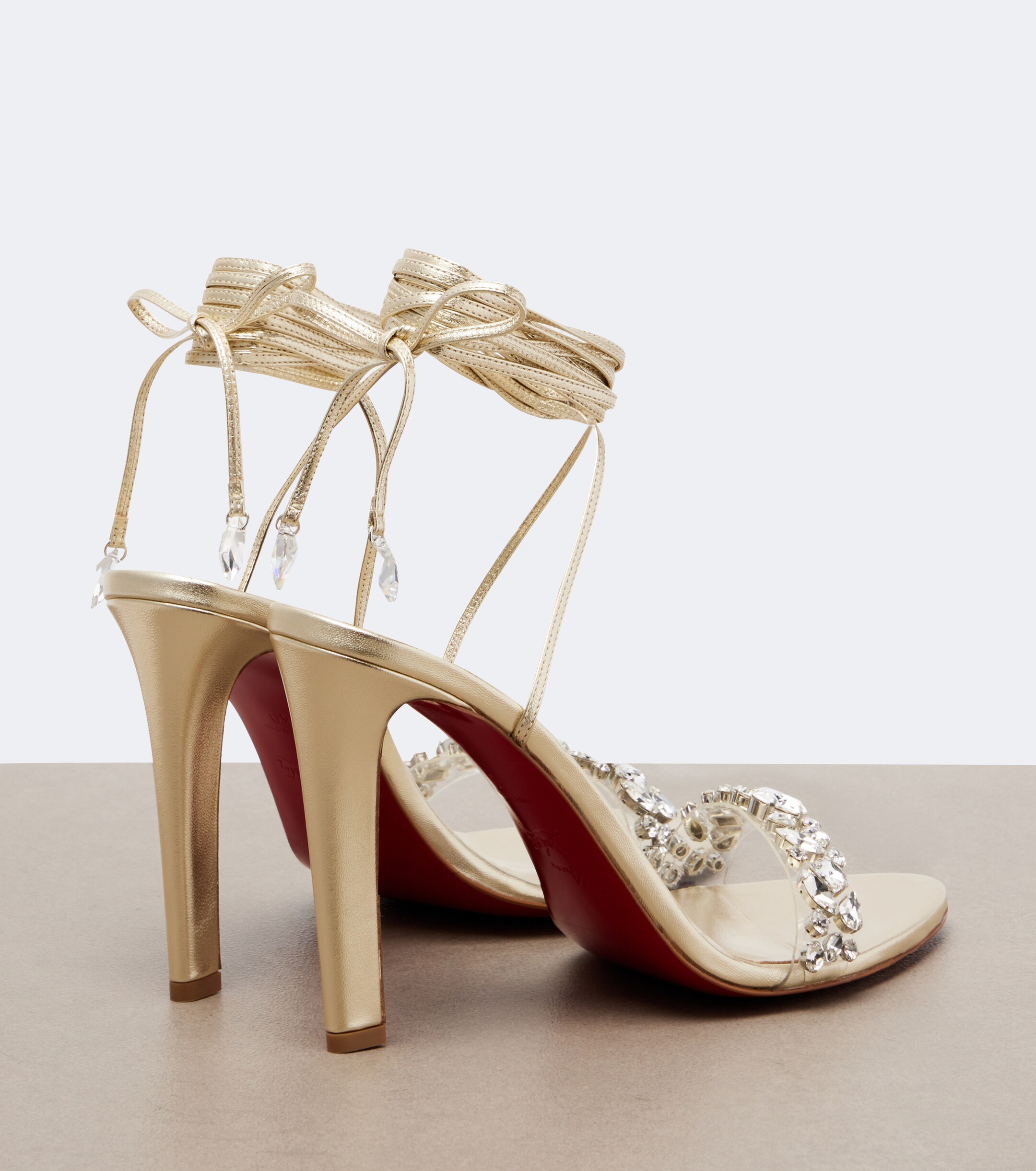 CHRISTIAN LOUBOUTIN Christian Louboutin Fanny embellished metallic leather sandals