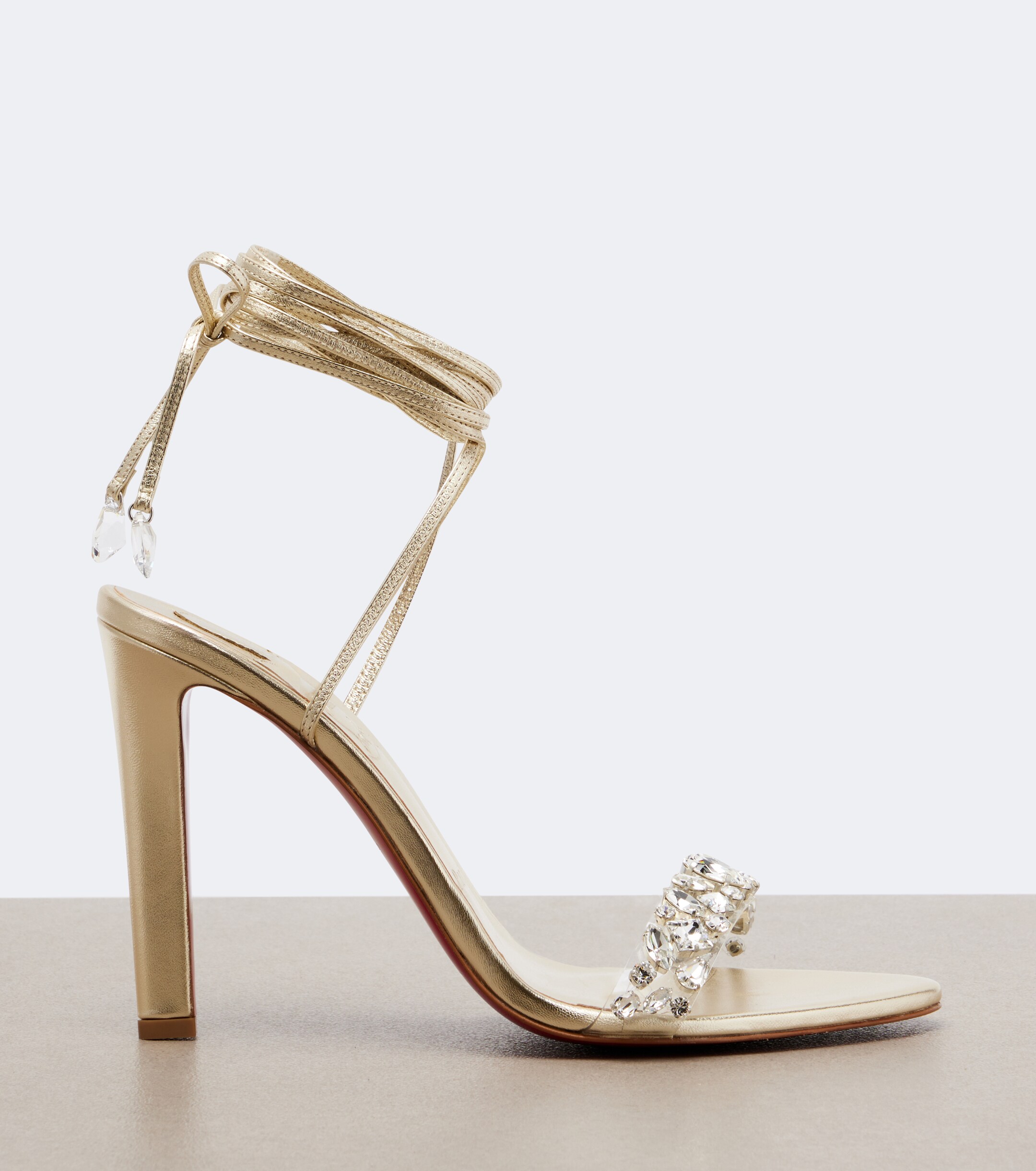 CHRISTIAN LOUBOUTIN Christian Louboutin Fanny embellished metallic leather sandals