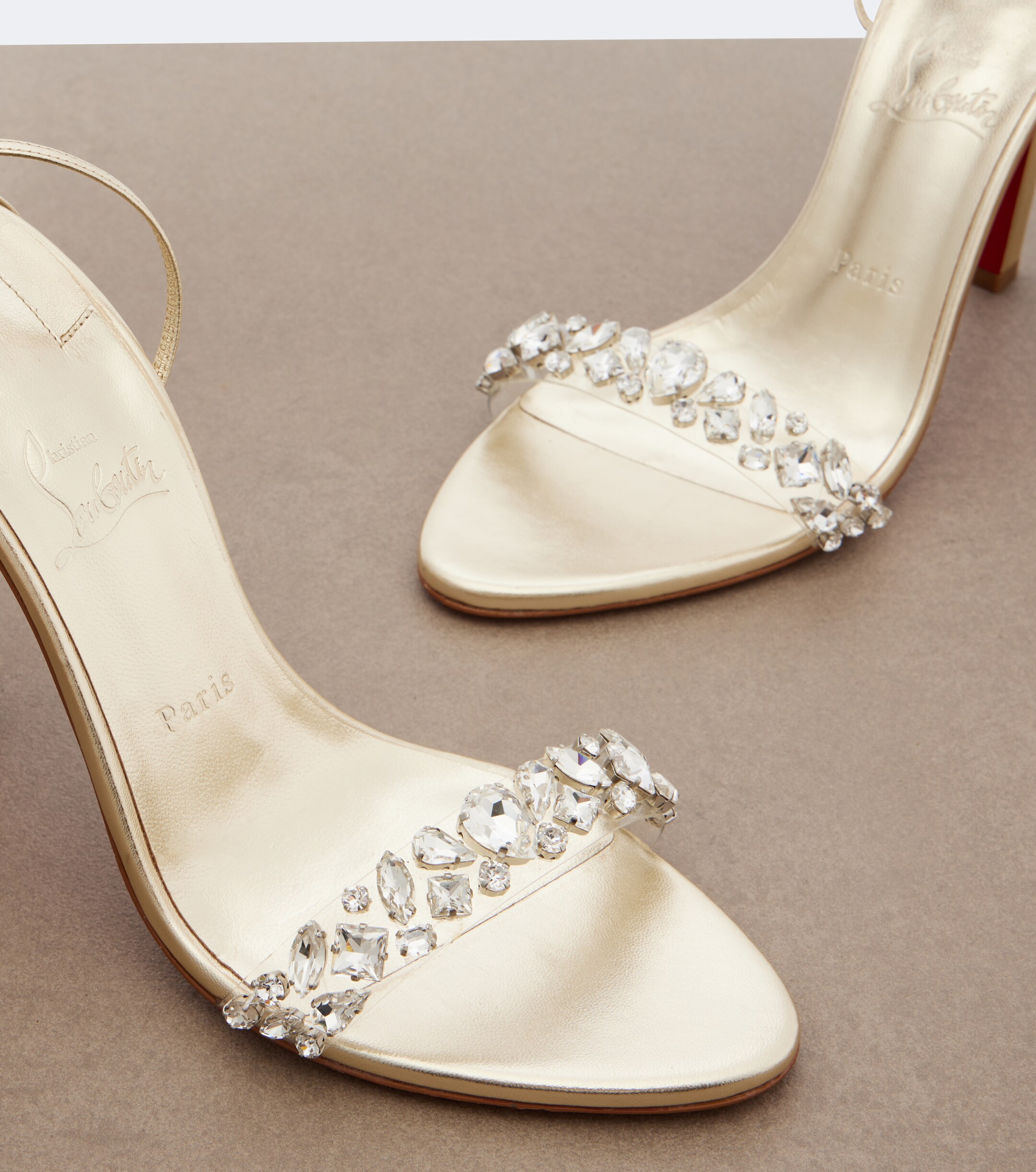 CHRISTIAN LOUBOUTIN Christian Louboutin Fanny embellished metallic leather sandals