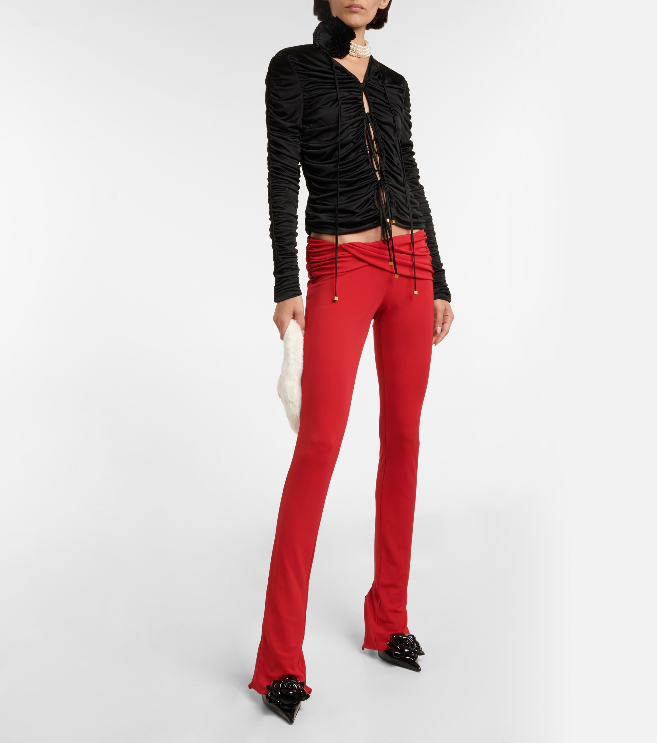 Blumarine Ruched self-tie top