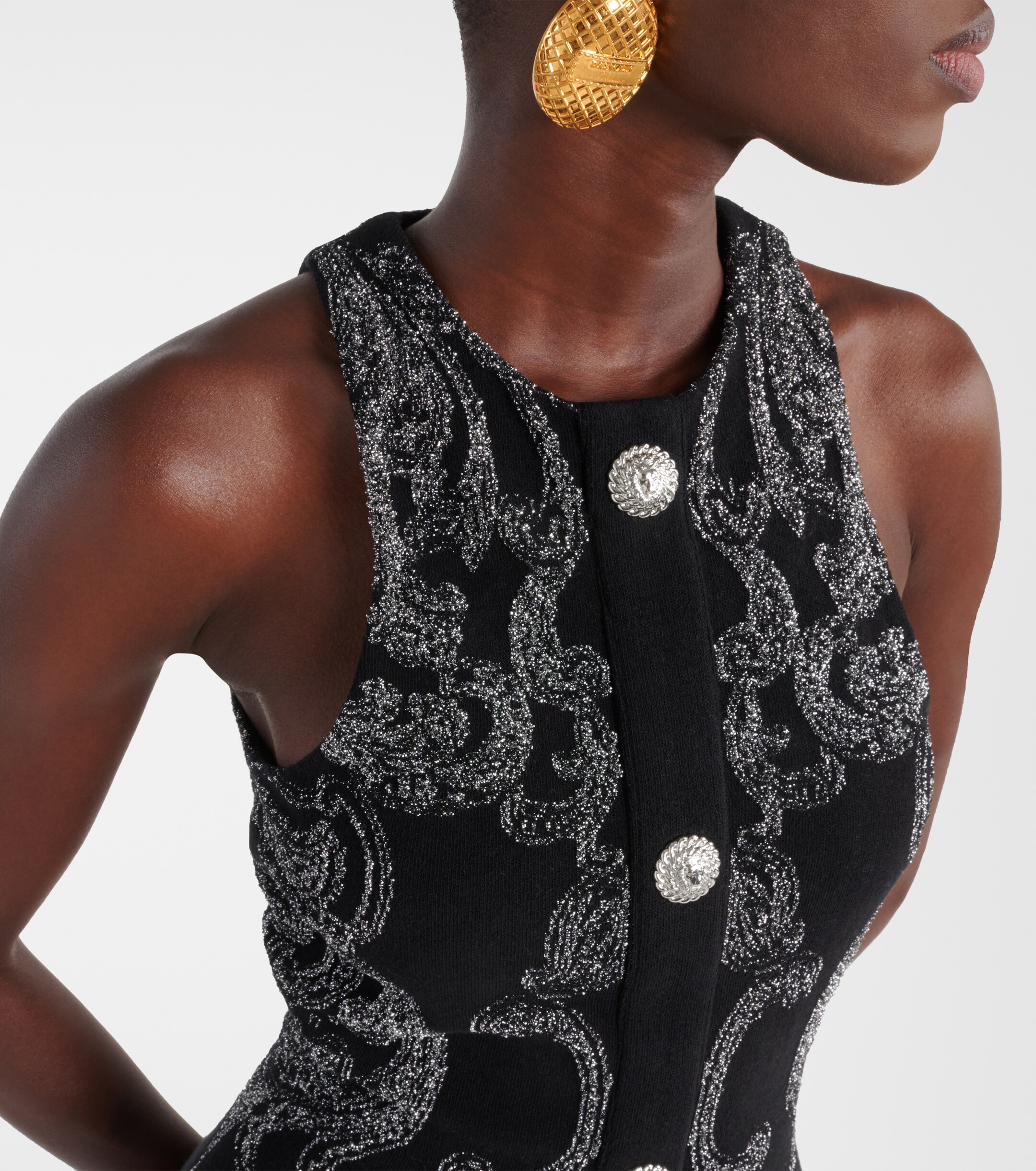 Balmain Paisley jacquard Lurex® minidress