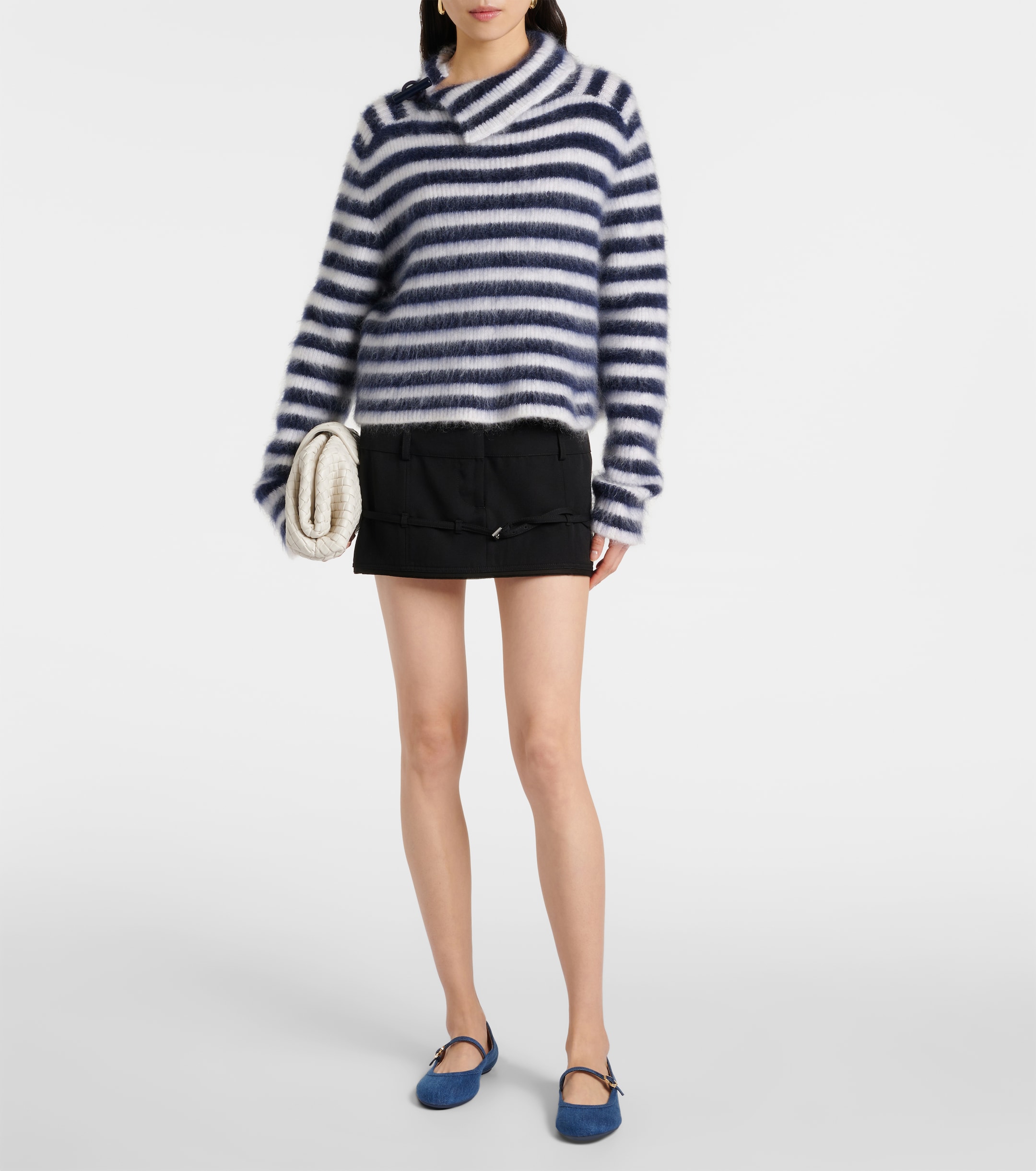 GIANVITO ROSSI Carla denim Mary Jane flats thumbnail