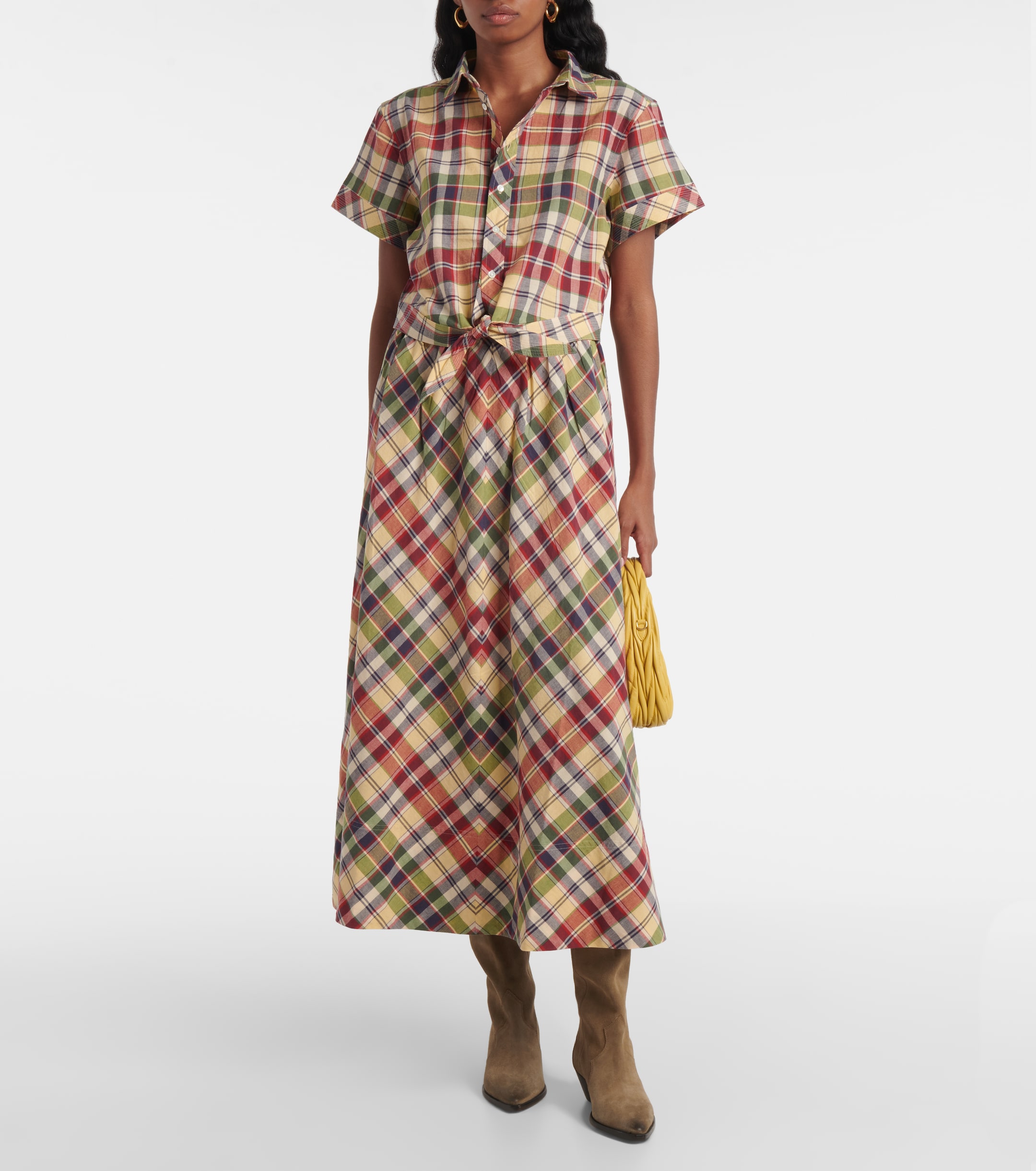 Polo Ralph Lauren Plaid cotton maxi skirt